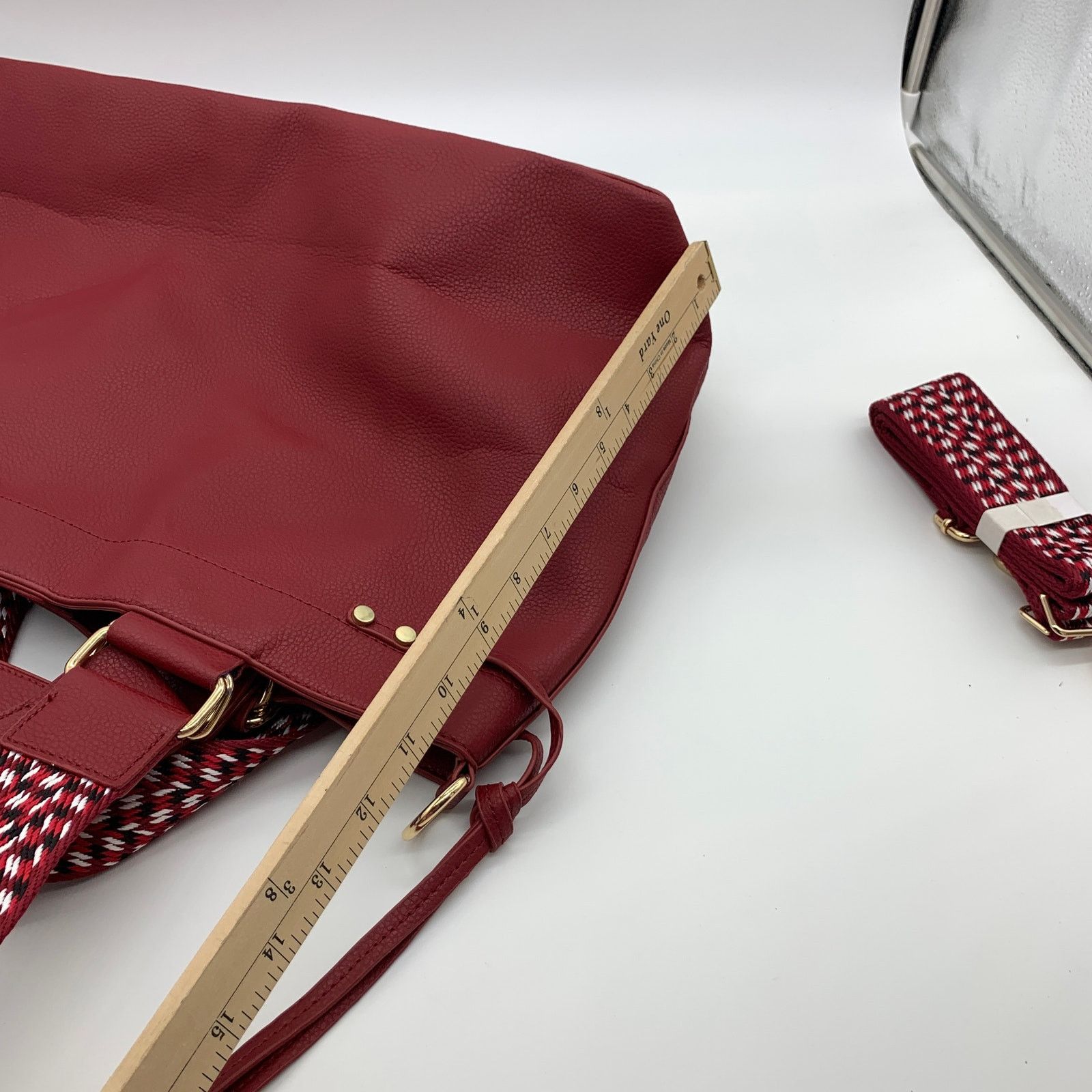 Other AHDORNED Red Purse North/South Double Handle Tote Size ONE SIZE - 6 Thumbnail