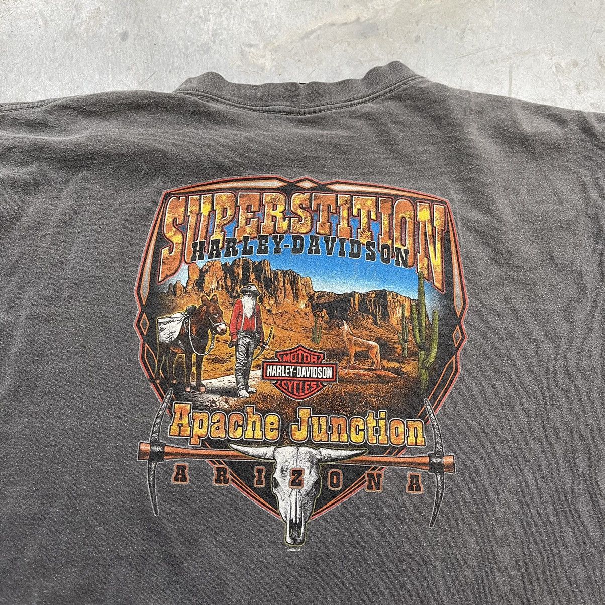 Harley Davidson × Vintage Crazy Vintage Harley Davidson Flames Essential Faded Tee Size US XXL / EU 58 / 5 - 2 Thumbnail