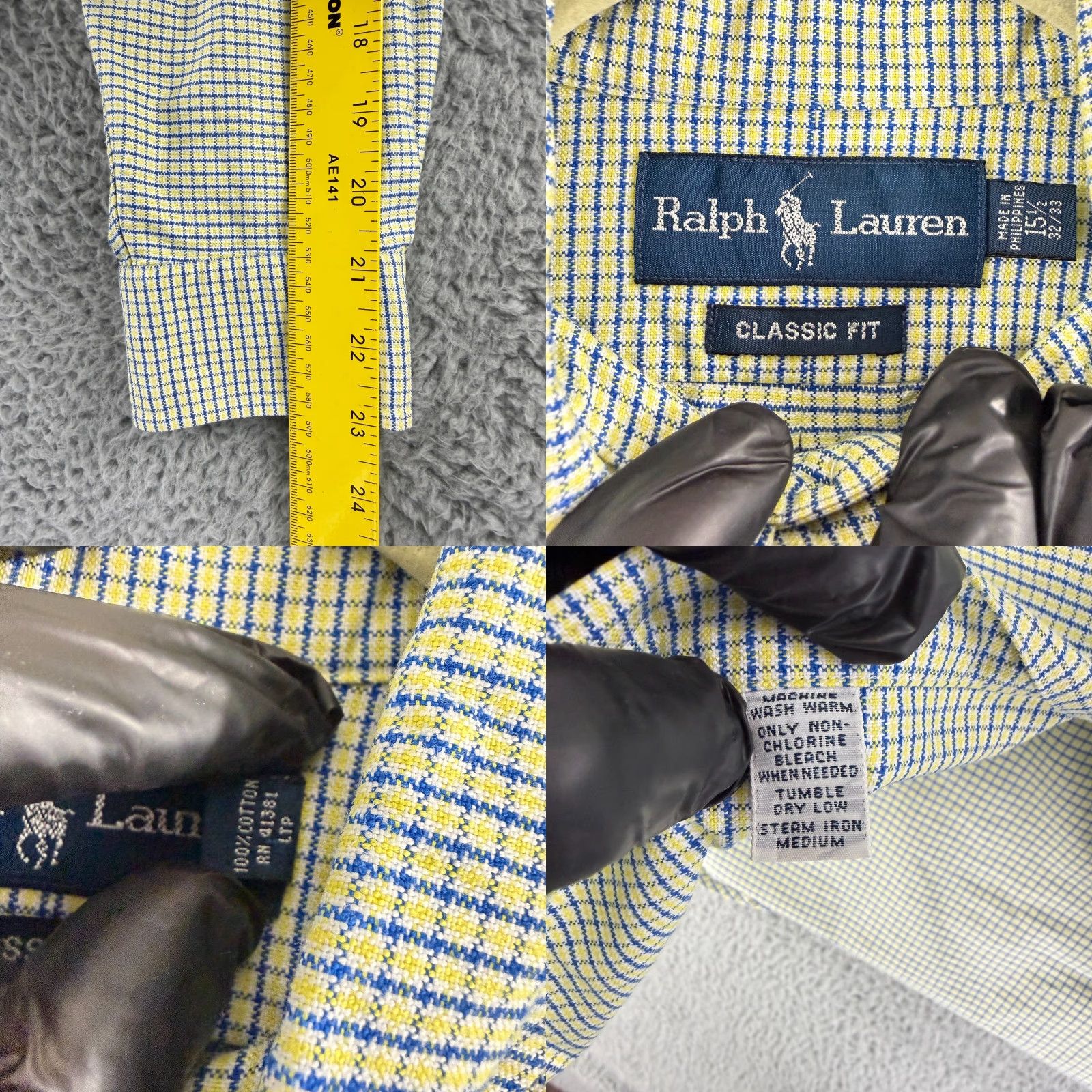 Ralph Lauren Ralph Lauren Button-Down Shirt Mens Medium Classic Fit Check Print Long Sleeve Shirt Size US M / EU 48-50 / 2 - 8 Thumbnail