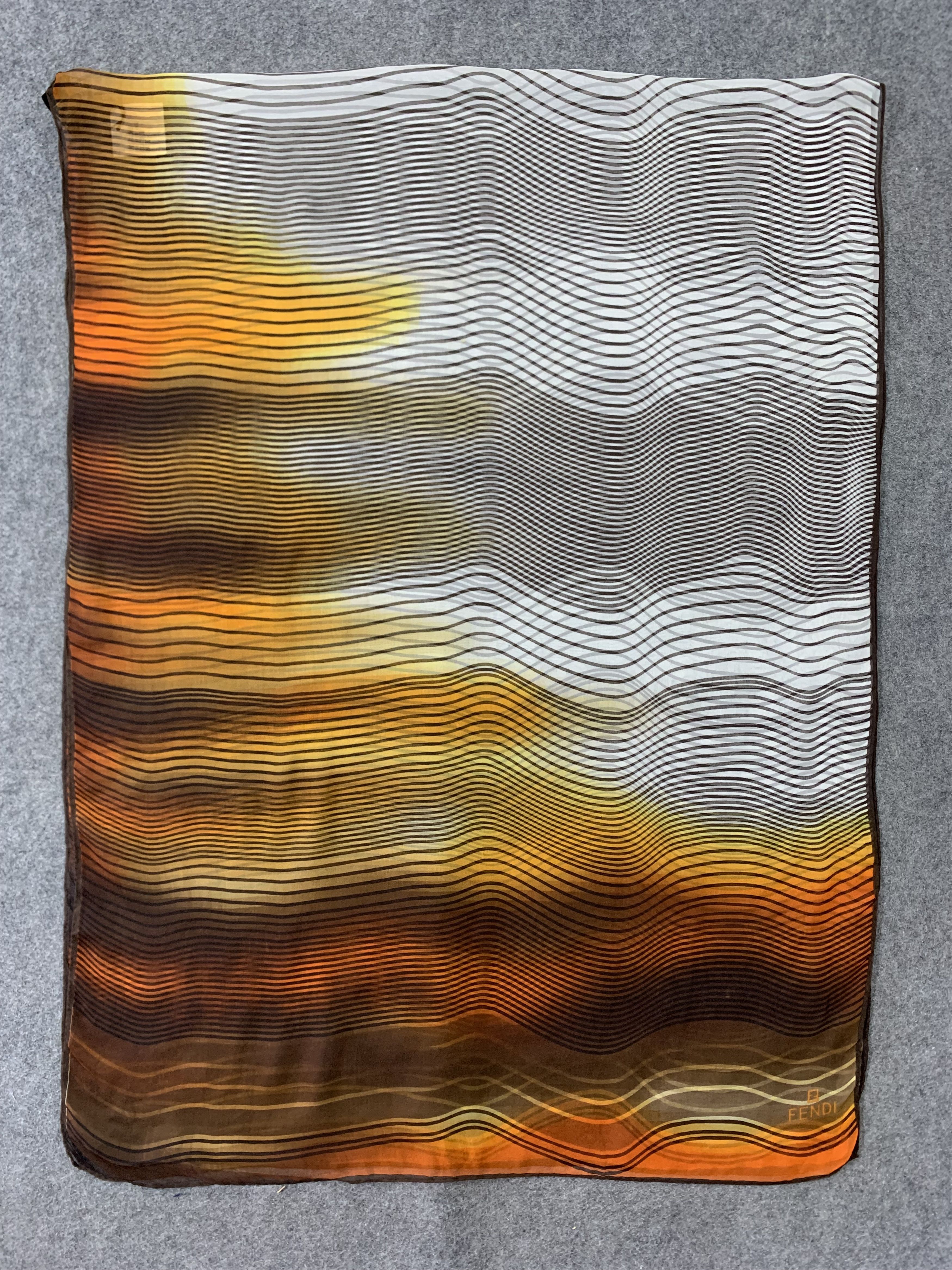 Fendi Fendi Scarf Silk Muffler Neck Wrap Stole BL9334 Size ONE SIZE - 2 Thumbnail