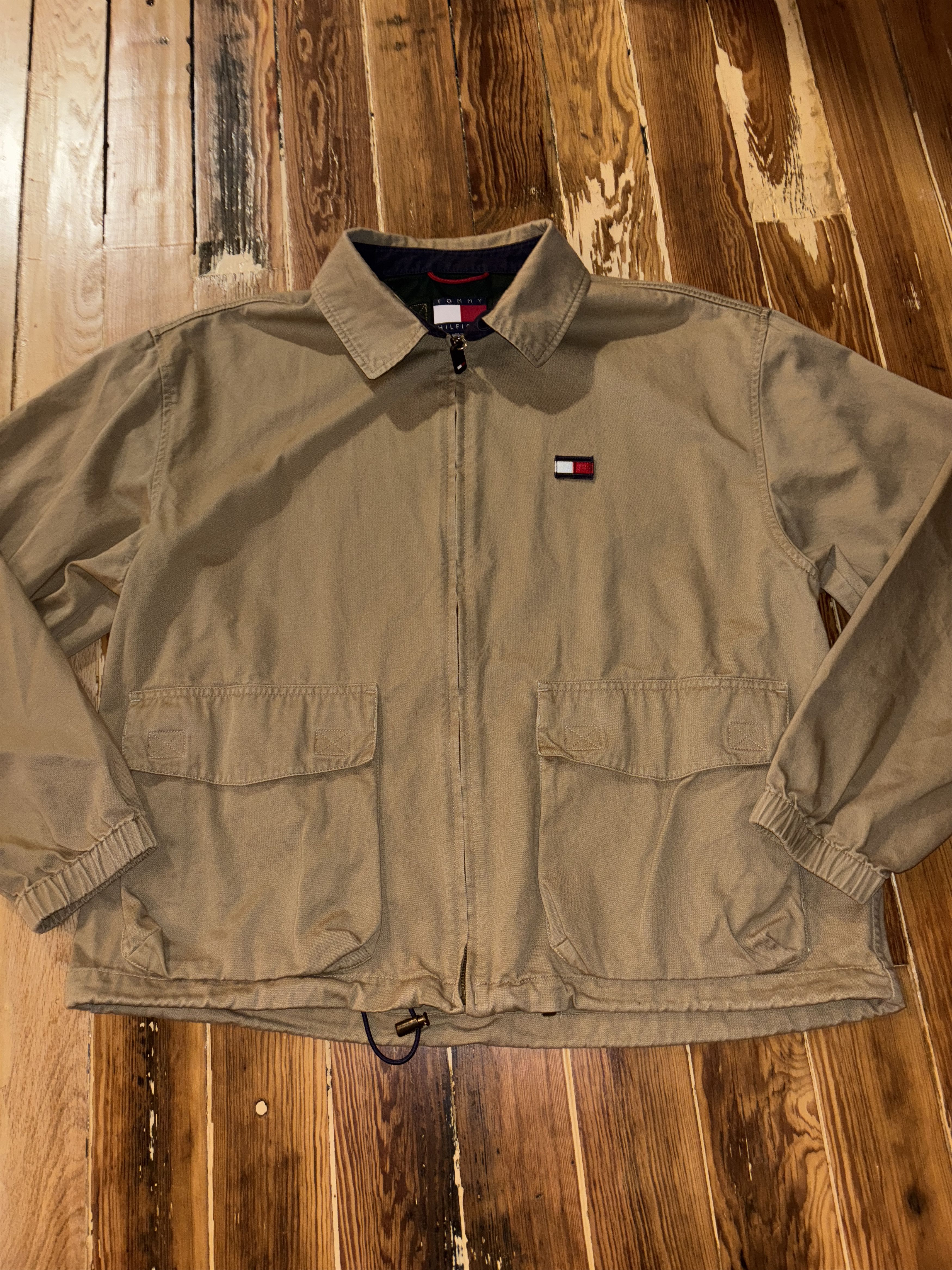 Tommy Hilfiger Distressed 90s Tommy Hilfiger Khaki Vintage Jacket Size US L / EU 52-54 / 3 - 1 Thumbnail