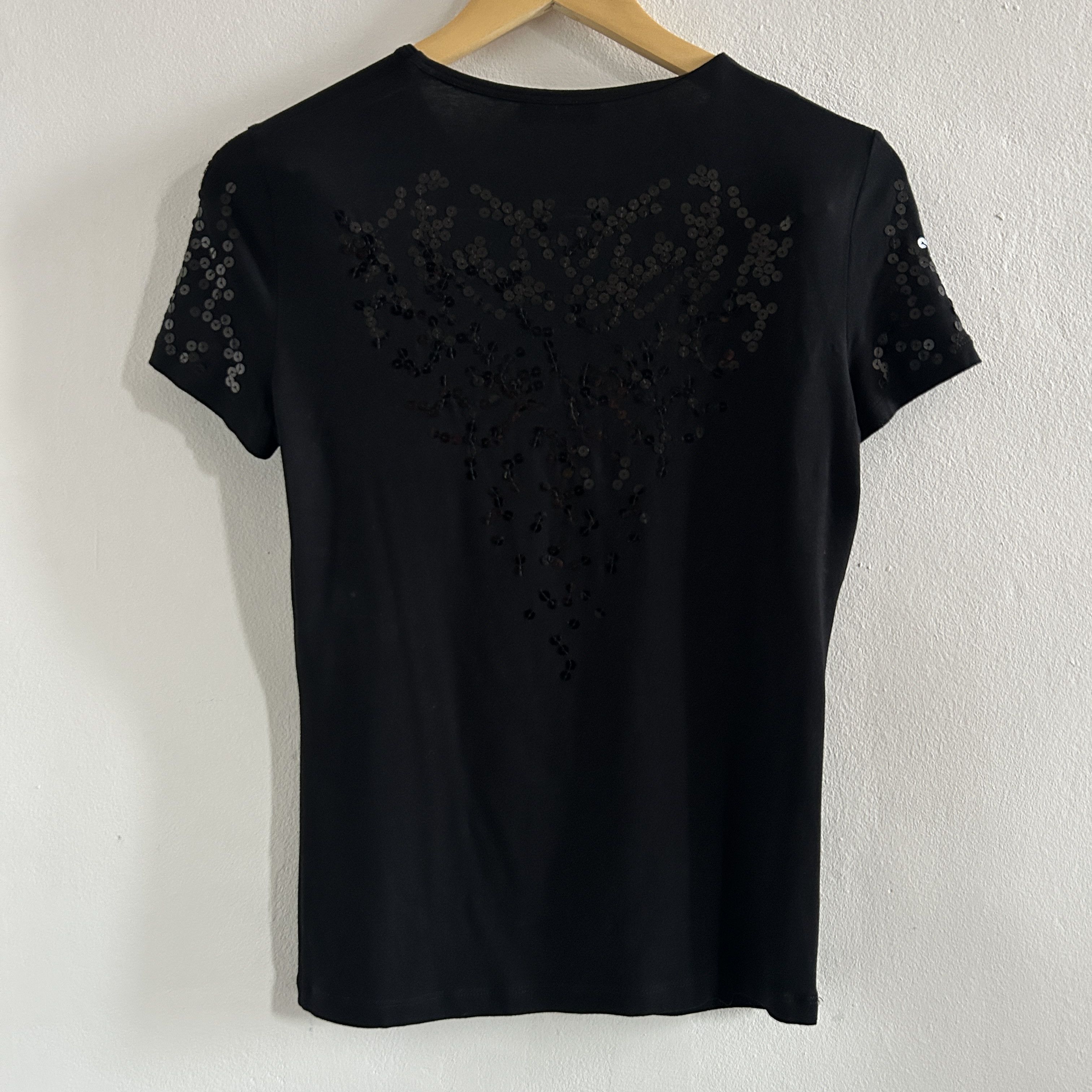 Moschino Moschino Black Sequin T-Shirt Size L / US 10 / IT 46 - 13 Thumbnail