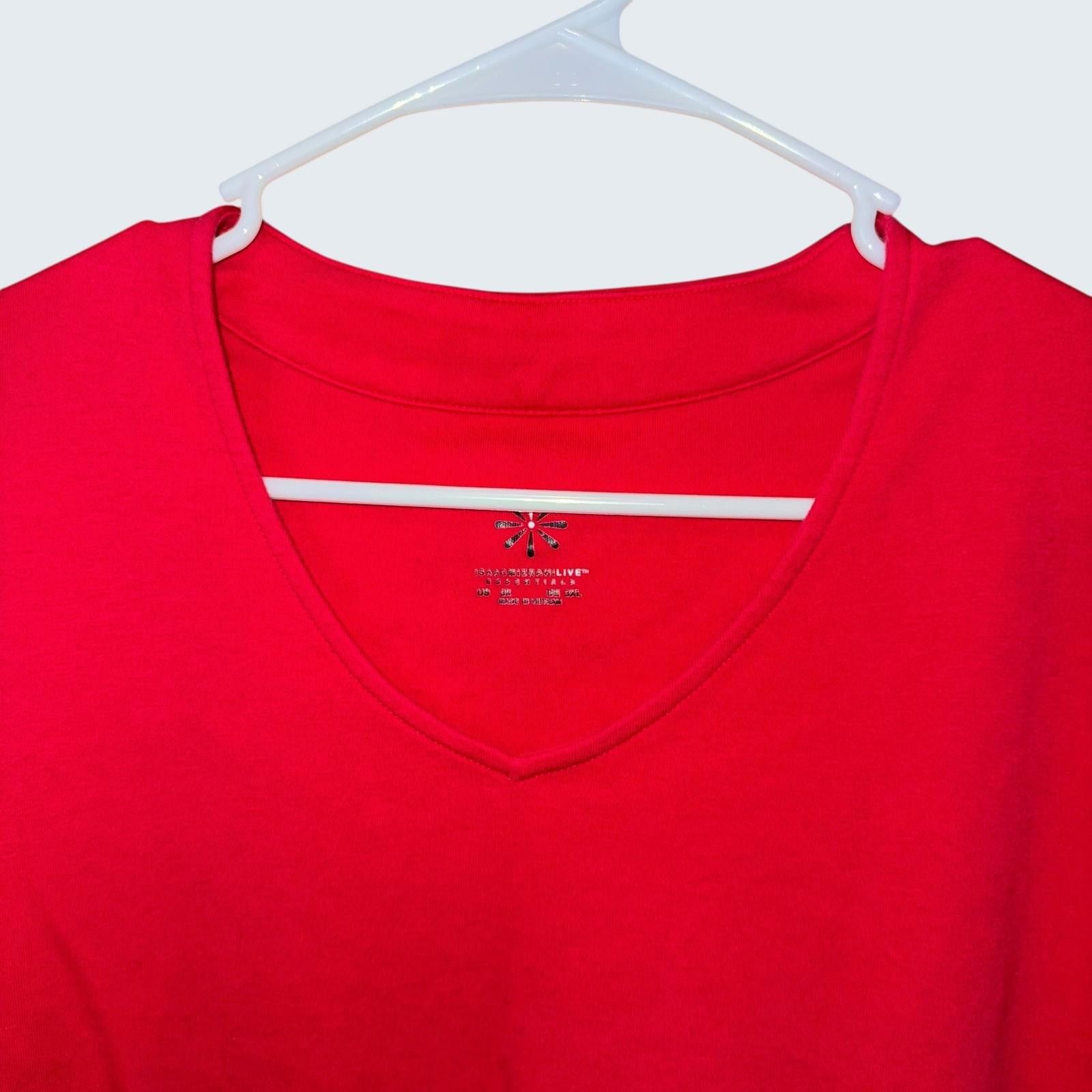 Other Isaac Mizrahi Live Womens Red V-Neck Short Sleeve T-Shirt 3X Size 3XL / US 20-22 - 6 Thumbnail
