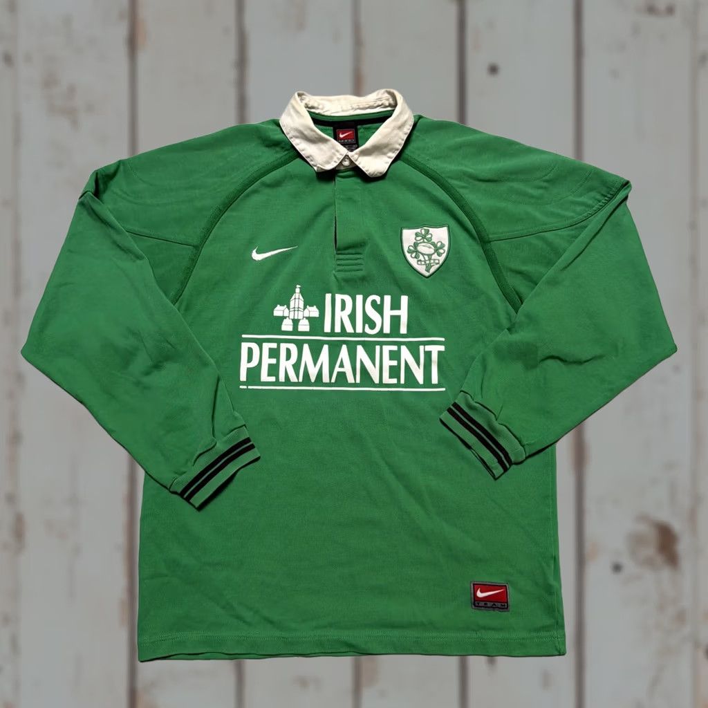 Nike Ireland 2000 Team Nike Irish Permanent Rugby Jersey Shirt Uniform Men’s M Green Rugby Nike Shirt Mens M Ireland 90s Retro Heritage Union Jack? Size US M / EU 48-50 / 2 - 1 Thumbnail