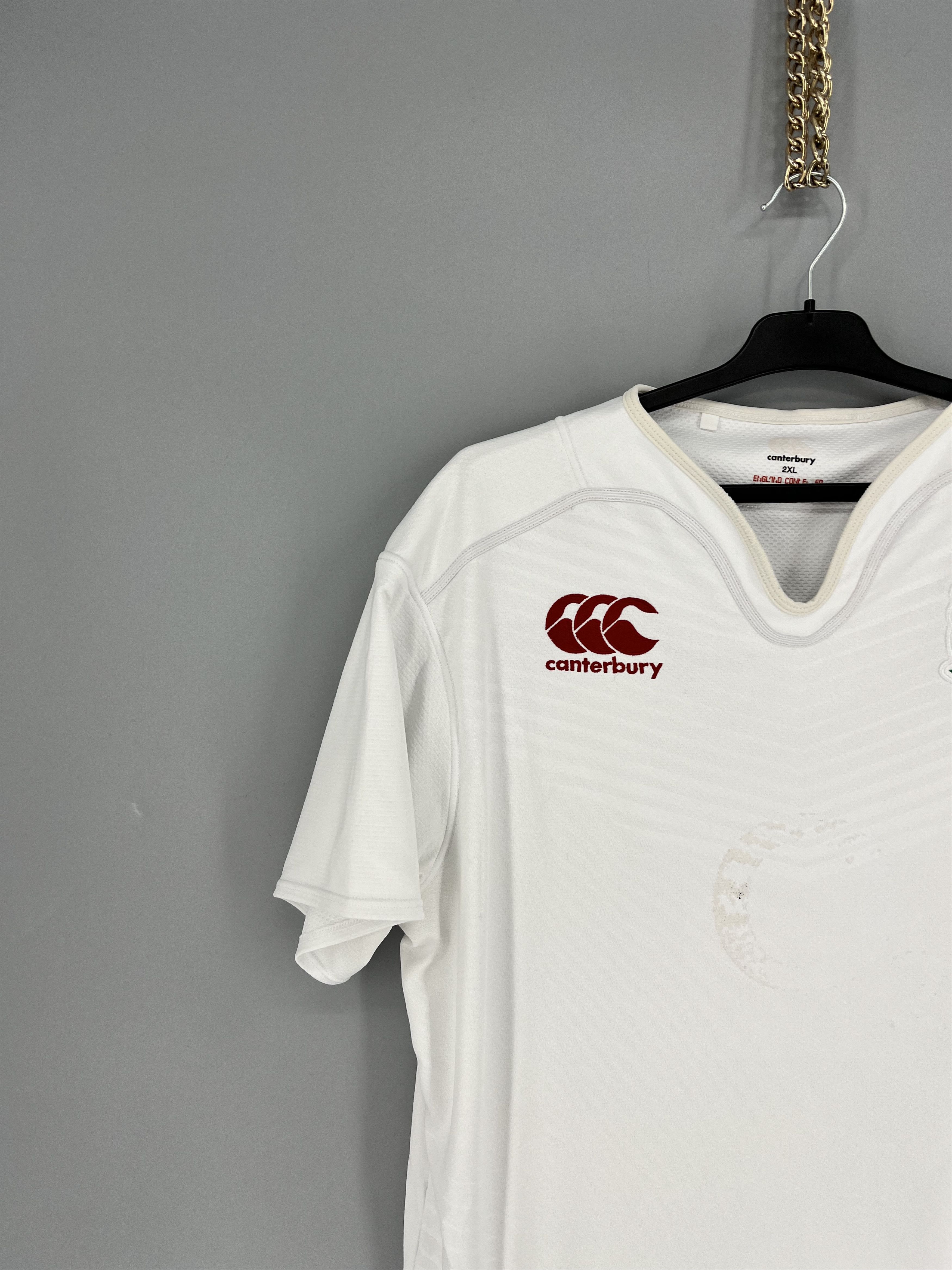 Canterbury of New Zealand Signed England Rugby Shirt Chris Robshaw Autograph Size US XXL / EU 58 / 5 - 4 Thumbnail