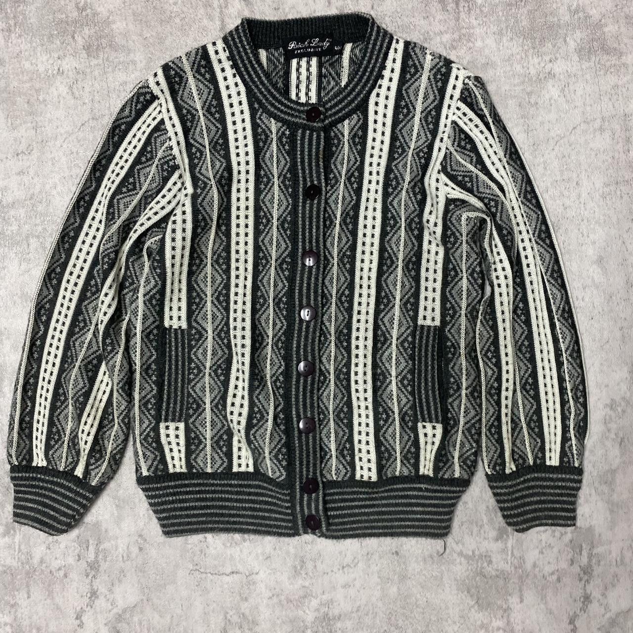 Other Black and white vintage 80s cardigan cardigan Size US S / EU 44-46 / 1 - 1 Thumbnail
