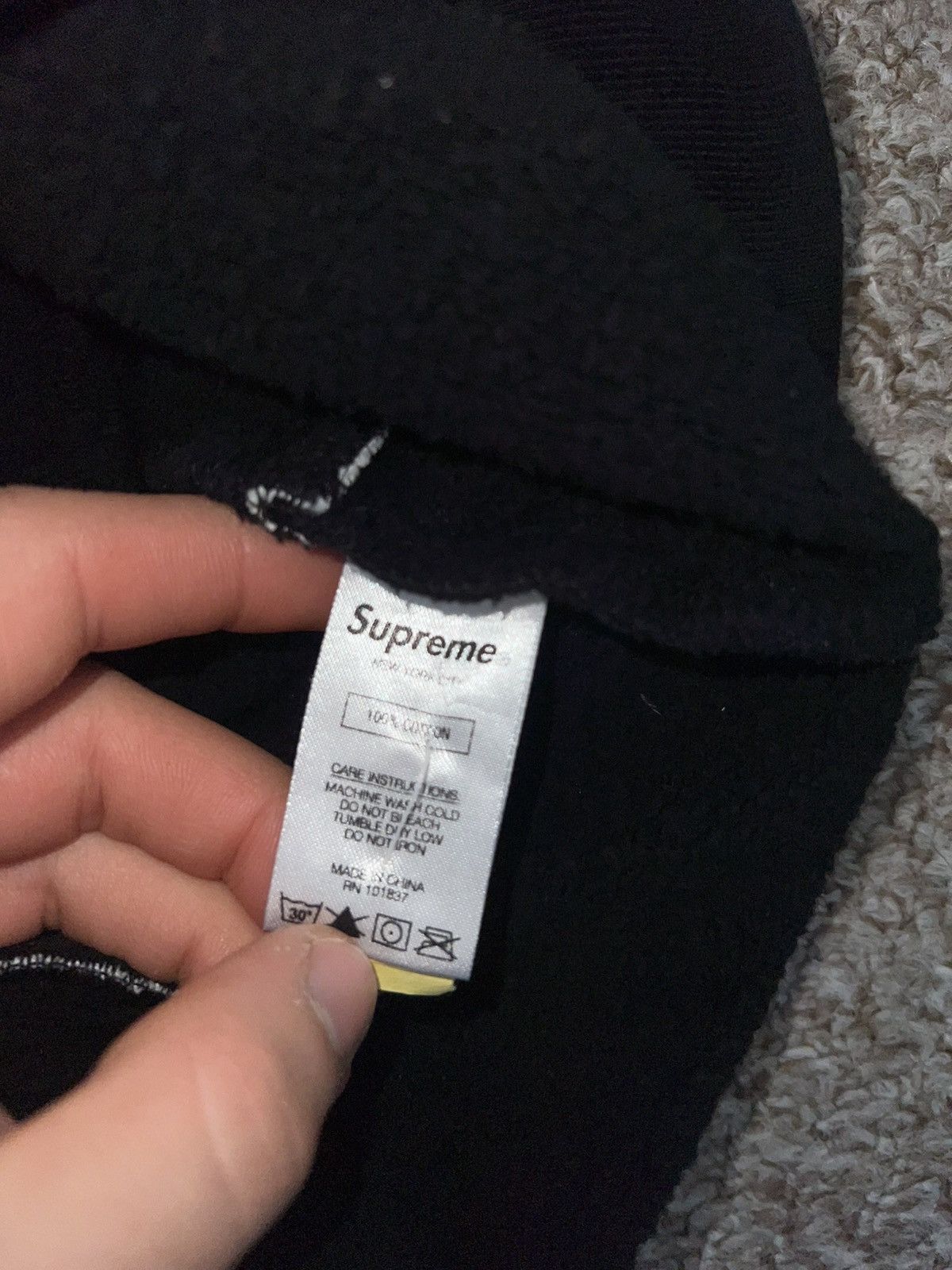 Supreme Supreme Black Hoodie w/ Reflective Piping – Size M Size US M / EU 48-50 / 2 - 5 Thumbnail