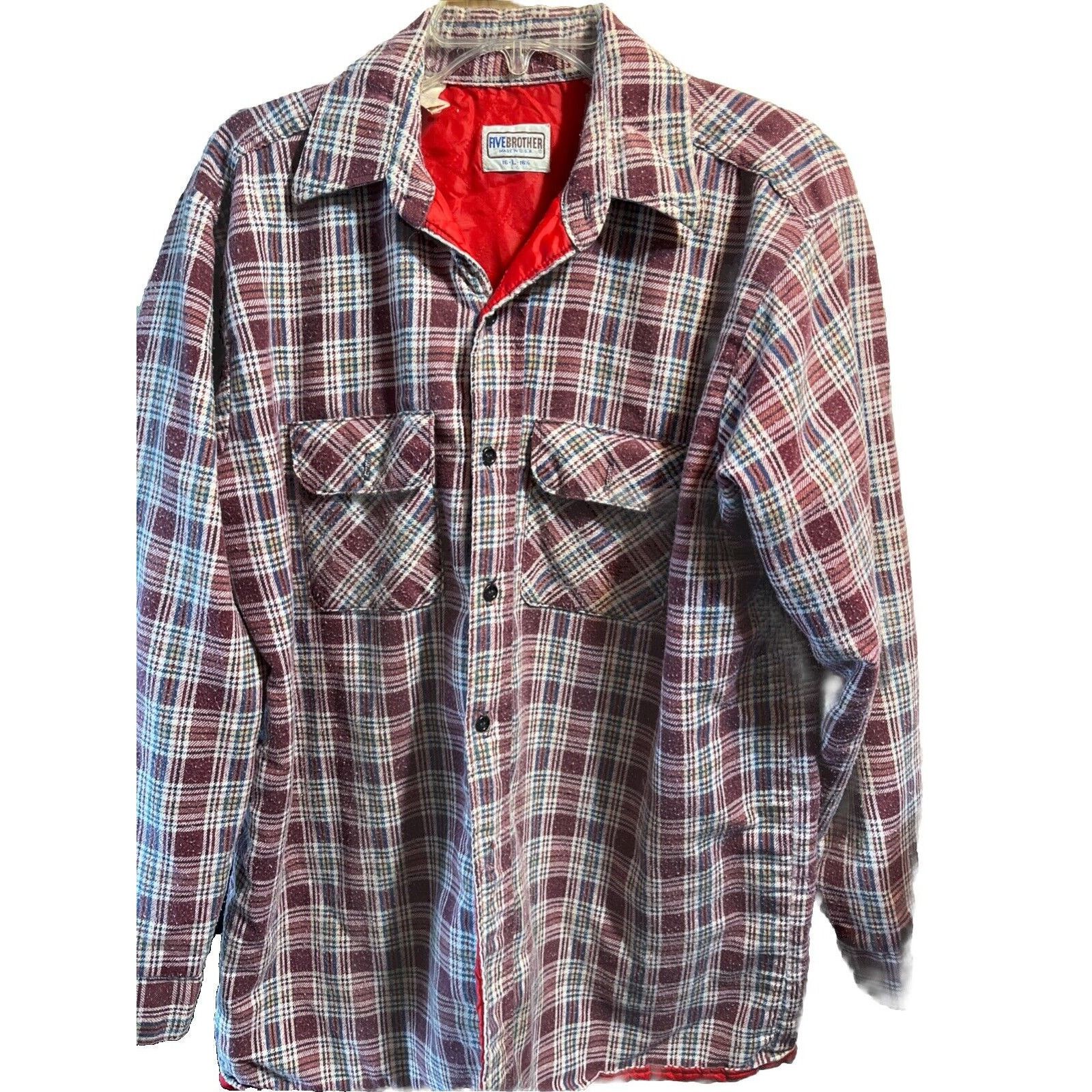 FiveBrother VTG Five Brother Flannel Shirt Men Large 16 Cotton Polyester Size US XL / EU 56 / 4 - 1 Thumbnail