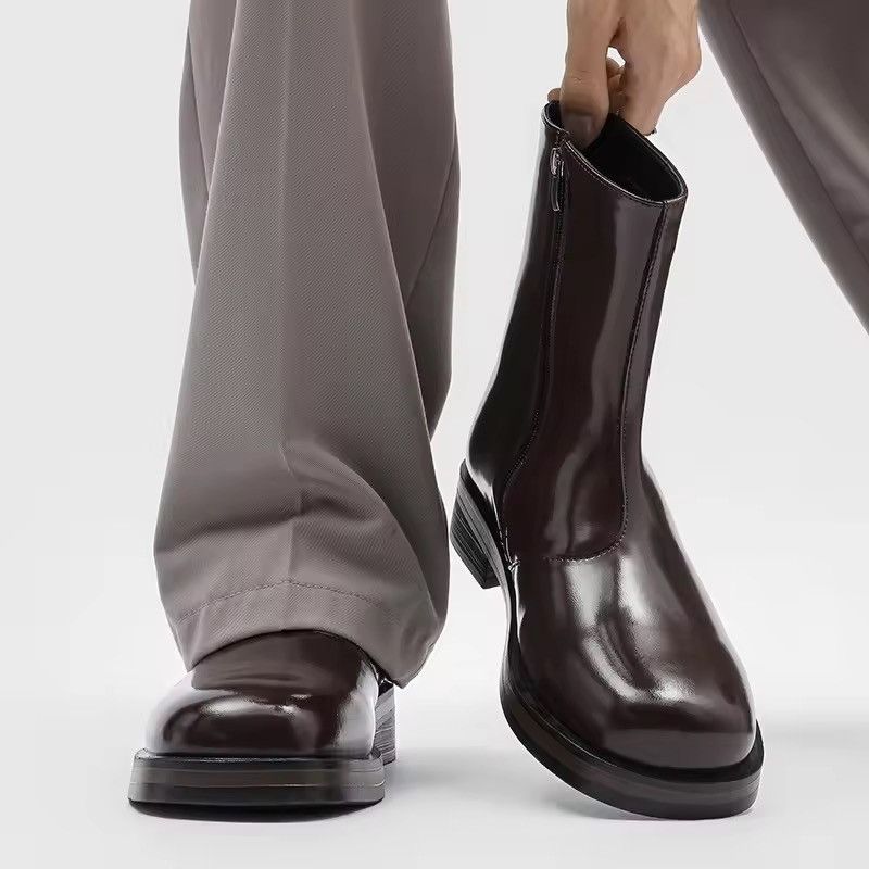 Japanese Brand Mid Top Round Toe Side Zipper Boot Size US 7.5 / EU 40-41 - 2 Thumbnail