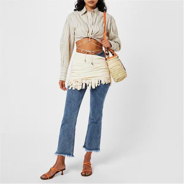 Jacquemus o1g2r1mq1024 Mini Skirt in White Size 27" / US 4 / IT 40 - 6 Thumbnail