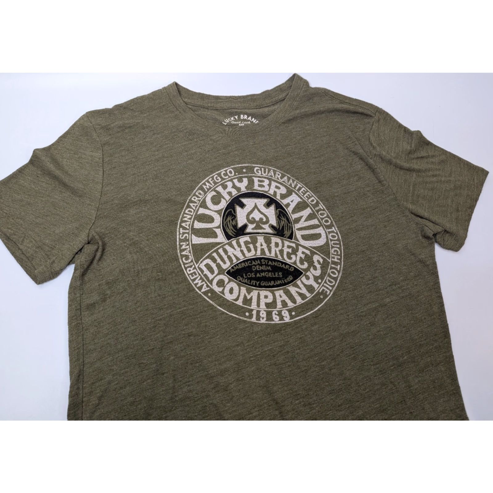 Lucky Brand Lucky Brand T-Shirt Adult M Olive Green Graphic Print Logo Crew Neck Short Sleeve Vintage No Size US M / EU 48-50 / 2 - 2 Thumbnail
