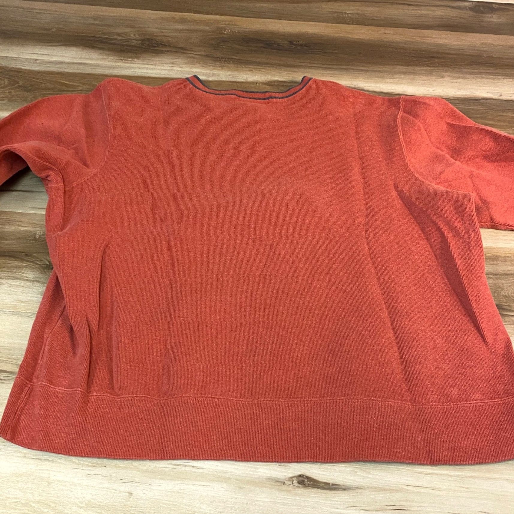 Polo Ralph Lauren VINTAGE Polo Ralph Lauren Sweater Mens XL V-Neck Pullover Orange Cotton Knit, Red? Size US XL / EU 56 / 4 - 6 Thumbnail