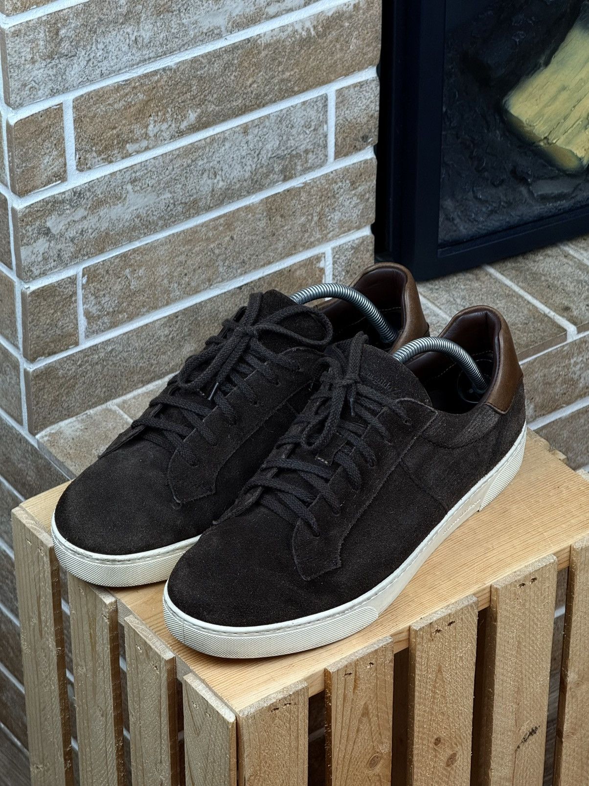 Ermenegildo Zegna Ermenegildo Zegna Brown Suede Low Top Sneakers Shoes Size US 9 / EU 42 - 3 Thumbnail