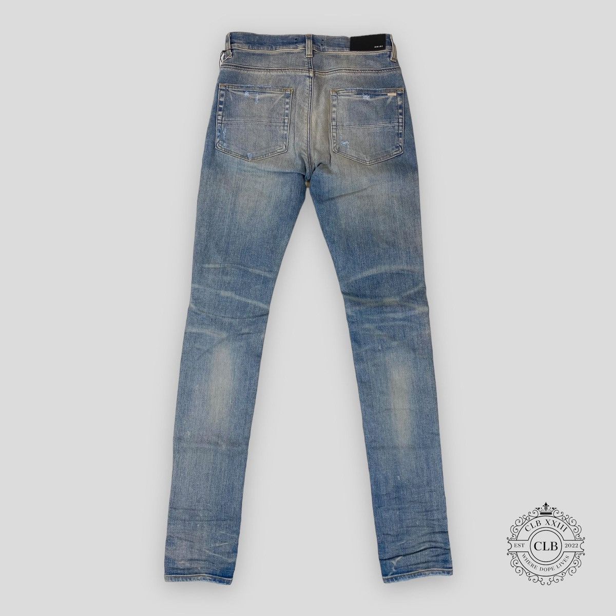 Amiri AMIRI TIE DYE BANDANA THRASHER JEANS - CLAY INDIGO