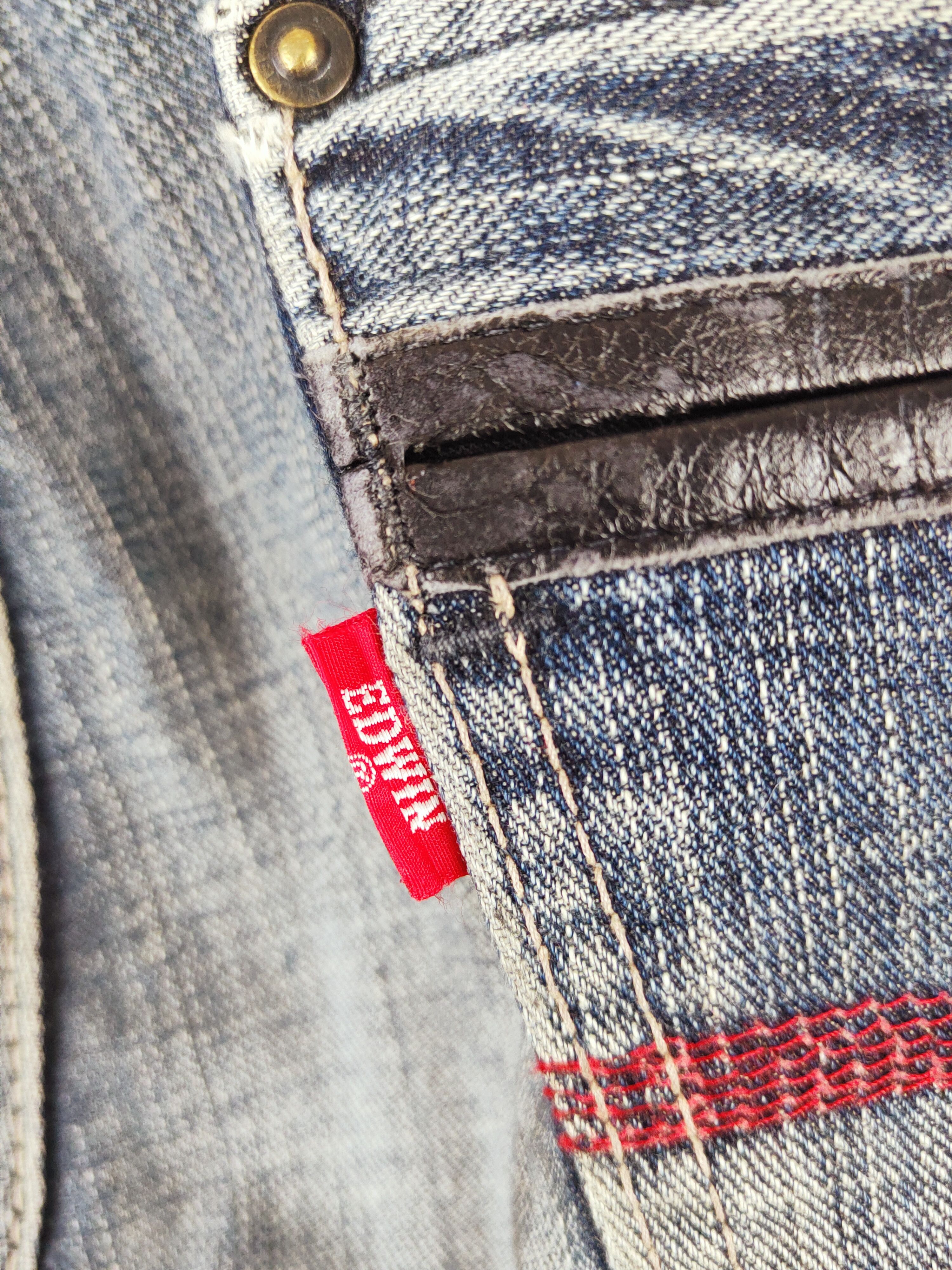 Edwin Edwin Dark Blue Distressed Ripped Jeans #S2673 Size US 35 - 7 Thumbnail