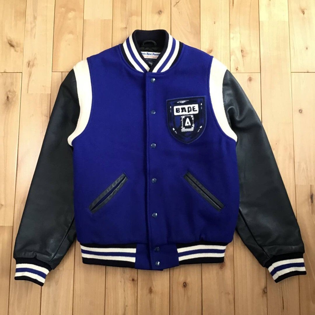 Bape × Ebbets Field Flannels BAPE × EBBETS FIELD FLANNELS Leather sleeve varsity jacket Size US M / EU 48-50 / 2 - 2 Thumbnail