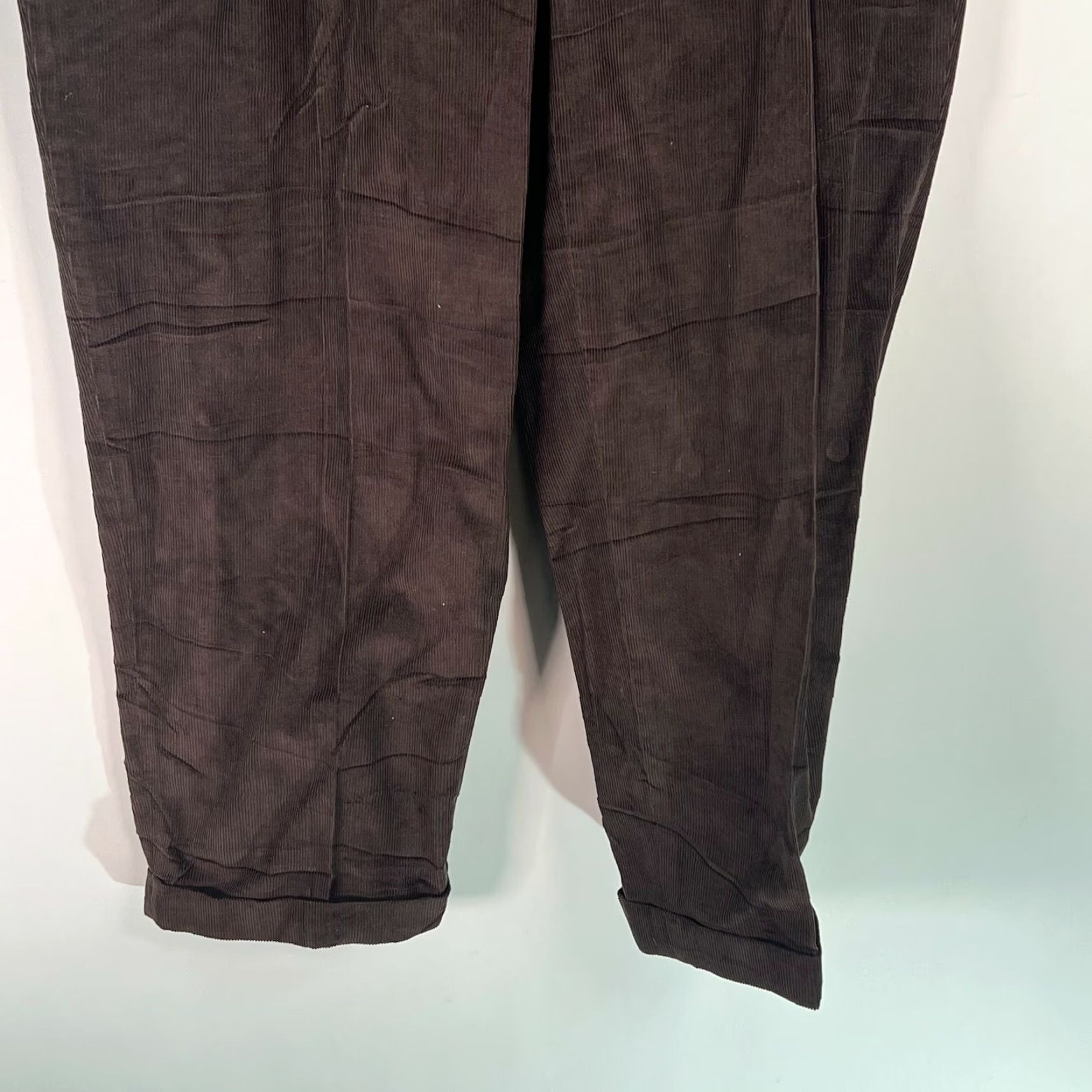 Pronto Uomo Pronto Uomo Corduroy Pants - Men - 38 Regular - Brown - Pleated, Cuffed Hem, 29 Inseam - 100% Cotton - Casual Pants Size US 38 / EU 54 - 4 Thumbnail