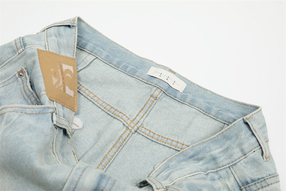 Japanese Brand × Jean Punk washed men's casual distressed raw edge ripped jeans Size US 32 / EU 48 - 5 Thumbnail