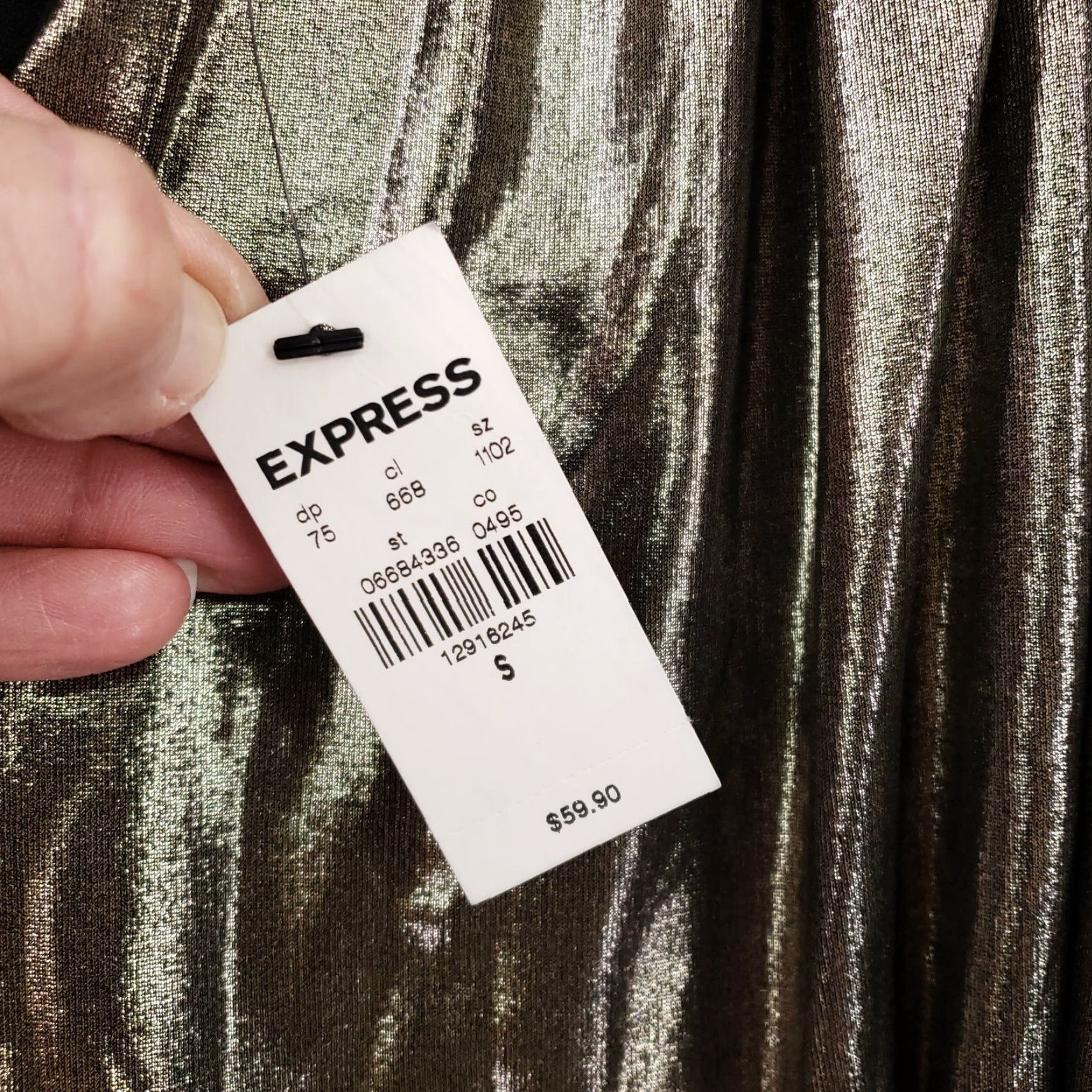 Express Express Bodysuit Womens S Gold Metallic V Neck Long Sleeve Thong Sexy One Piece Top Hat? Size S / US 4 / IT 40 - 7 Thumbnail