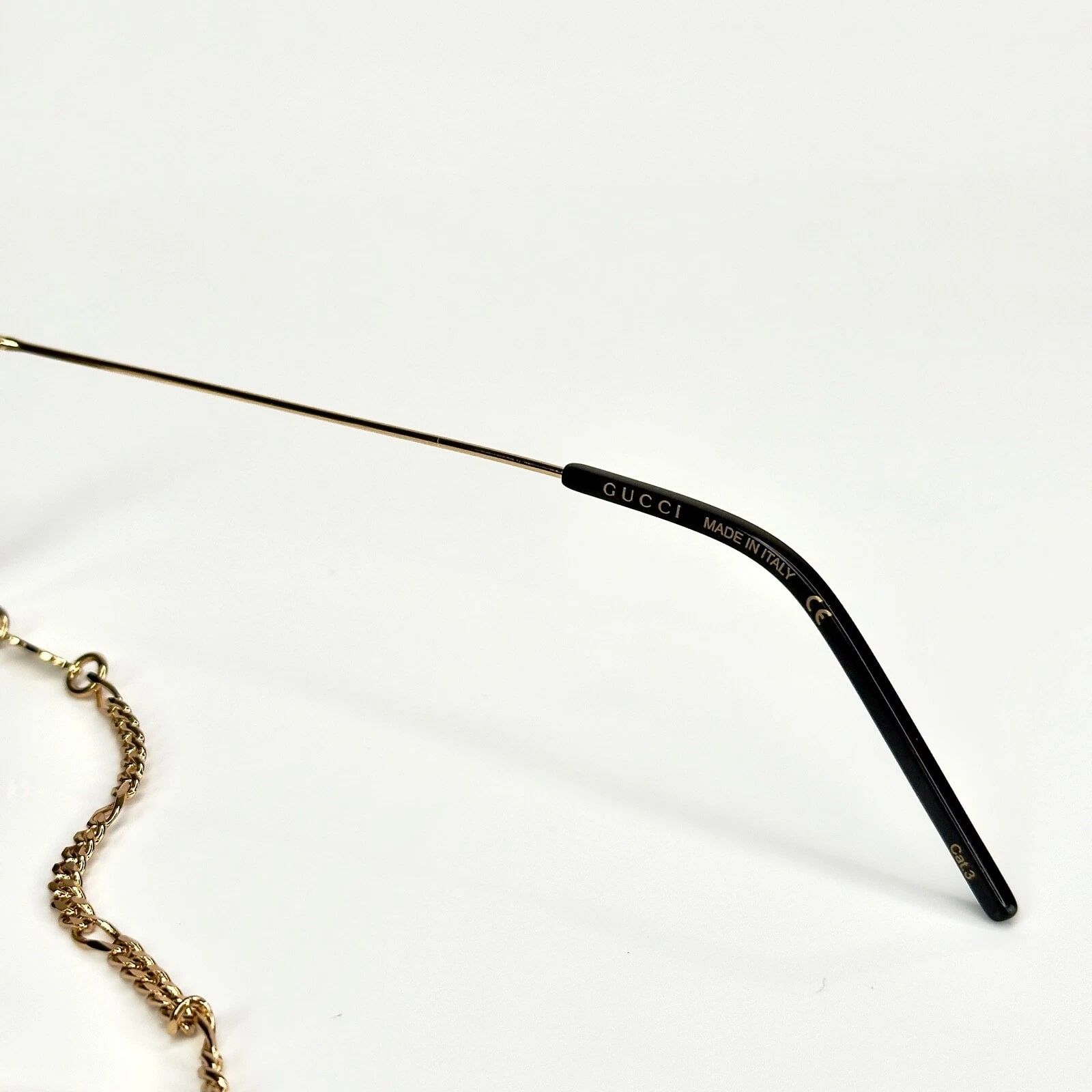 Gucci GUCCI GG1034S 1034 ARIA Pinke-nez Gold Chain 002 002 Size ONE SIZE - 10 Thumbnail