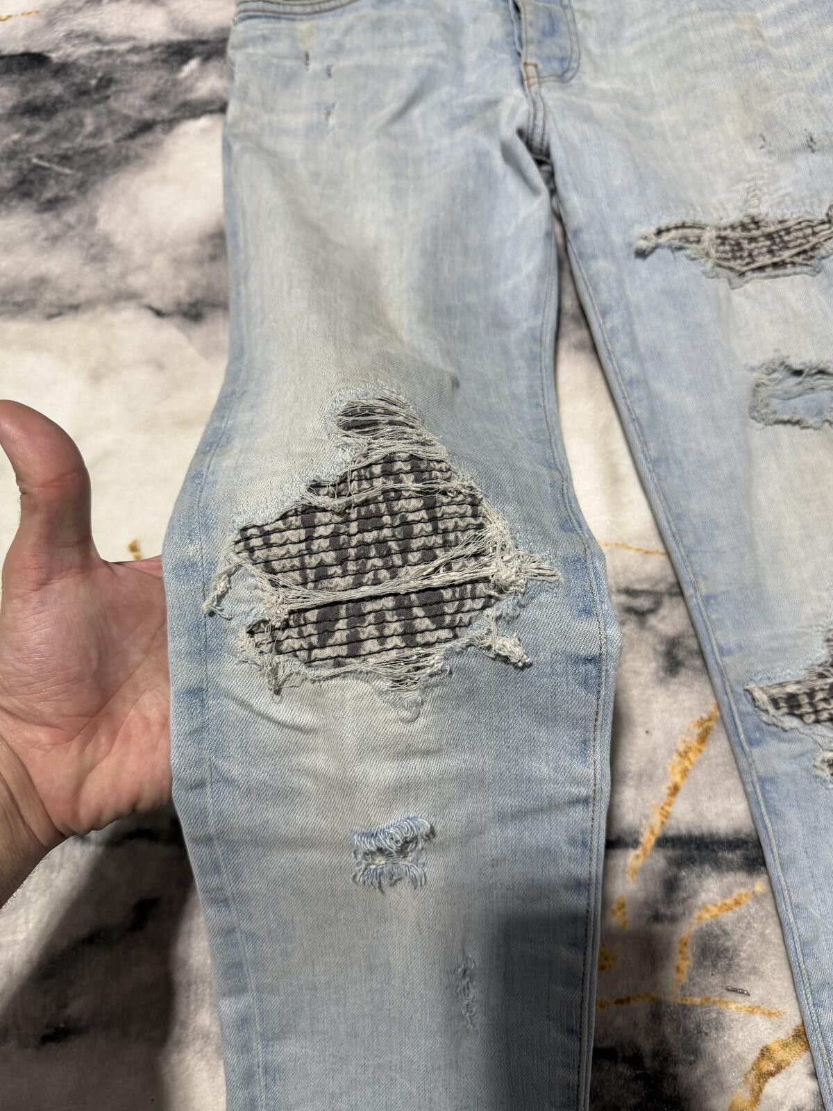 Amiri Amiri MX1 Black/White Patch Indigo Denim - Sz30 Size US 30 / EU 46 - 2 Thumbnail