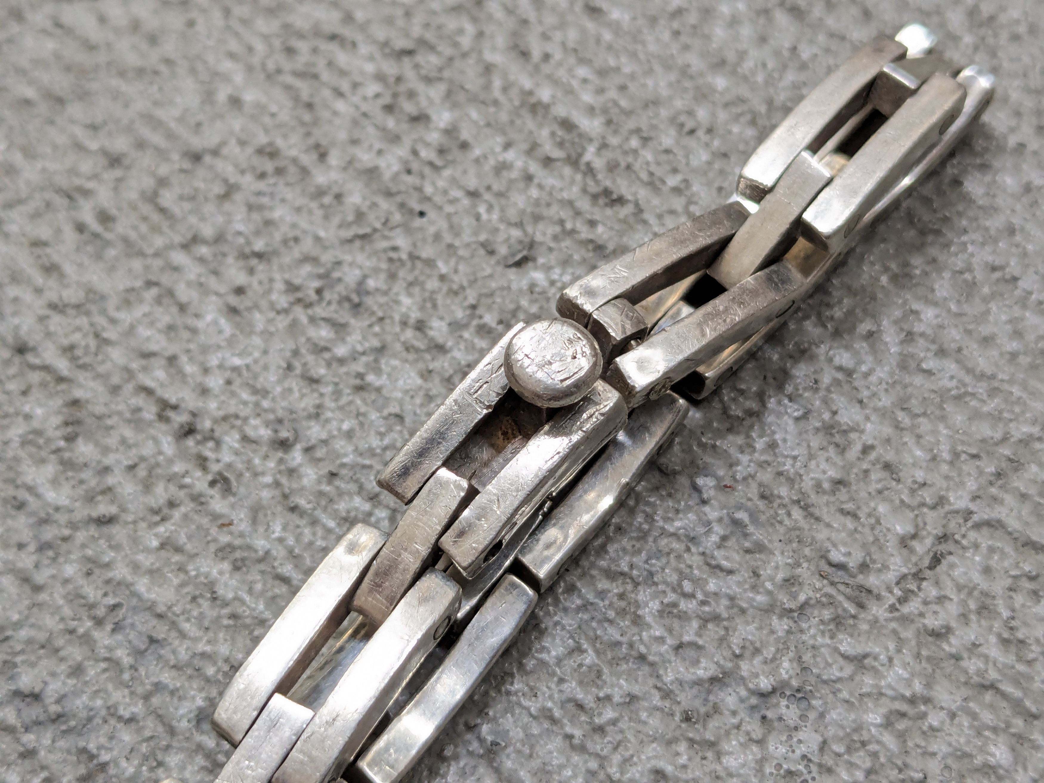 Jewelry Vintage Sterling Silver Bracelet Link Chain 8" Biker Punk Size ONE SIZE - 3 Thumbnail