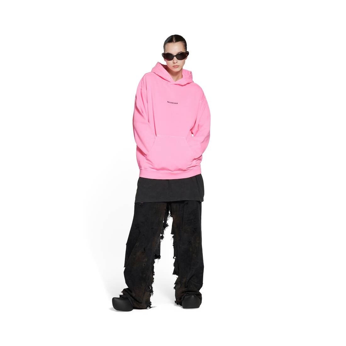 Balenciaga o1tr1nto0725 Back Hoodie Medium Fit in Fluo Pink Size US XS / EU 42 / 0 - 2 Thumbnail