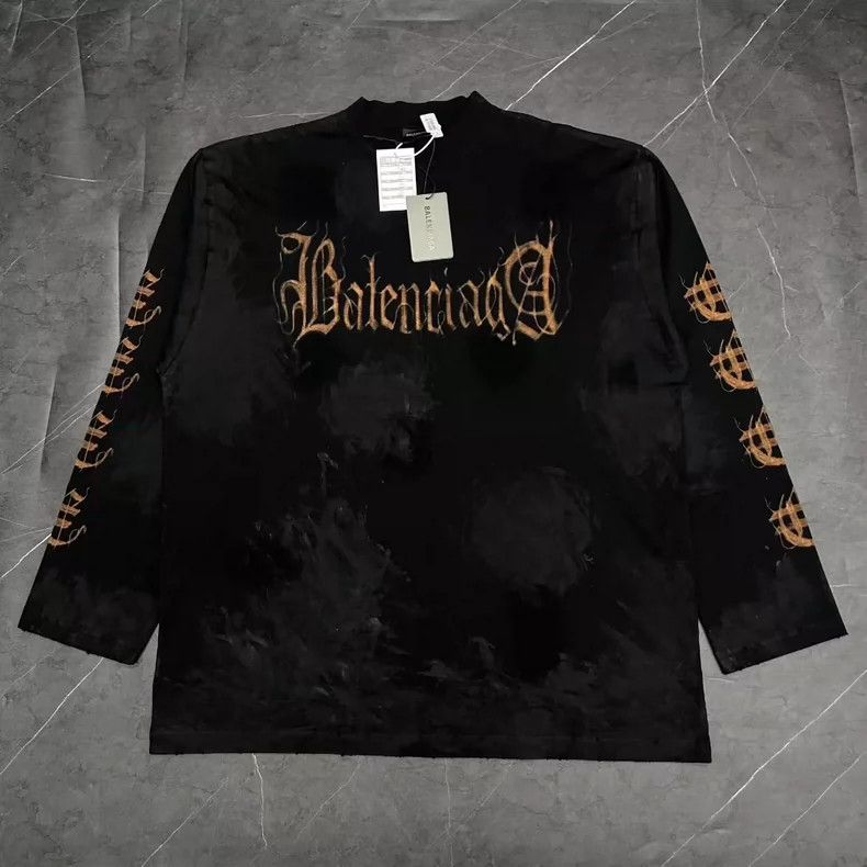 Balenciaga Balenciaga Flame Sanskrit Clay Dyeing Old Long Sleeve Size US L / EU 52-54 / 3 - 1 Thumbnail