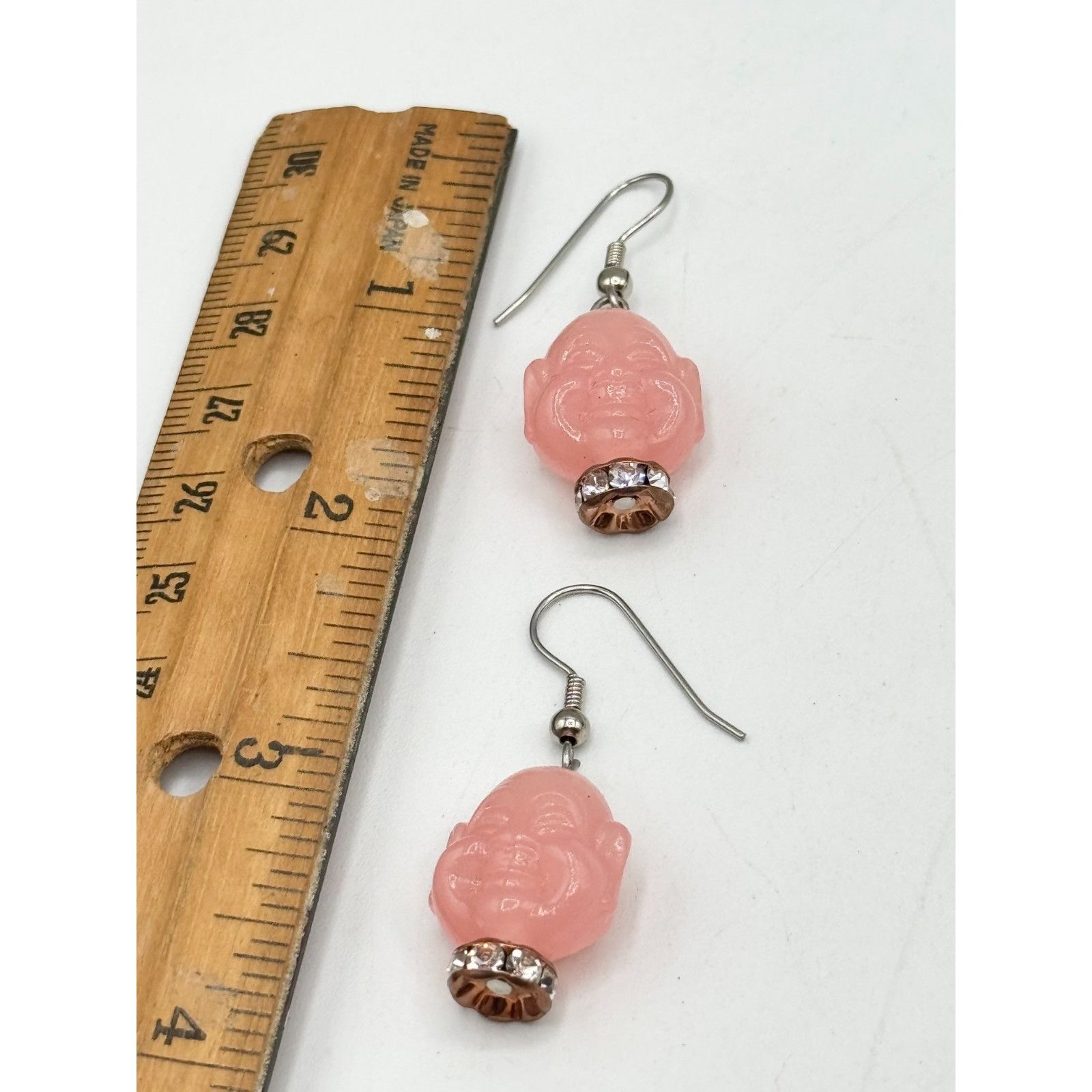Other Pink rhinestone Buddha dangle earrings Size ONE SIZE - 5 Thumbnail