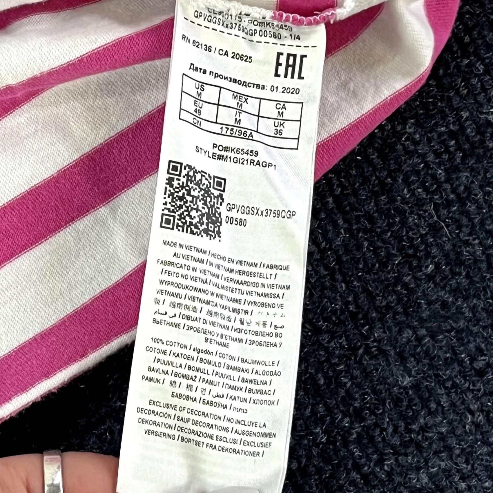 Guess Guess FriendsWithYou Shirt Mens Medium Pink Stripe Cloud Graphic Tee T-Shirt Size US M / EU 48-50 / 2 - 5 Thumbnail