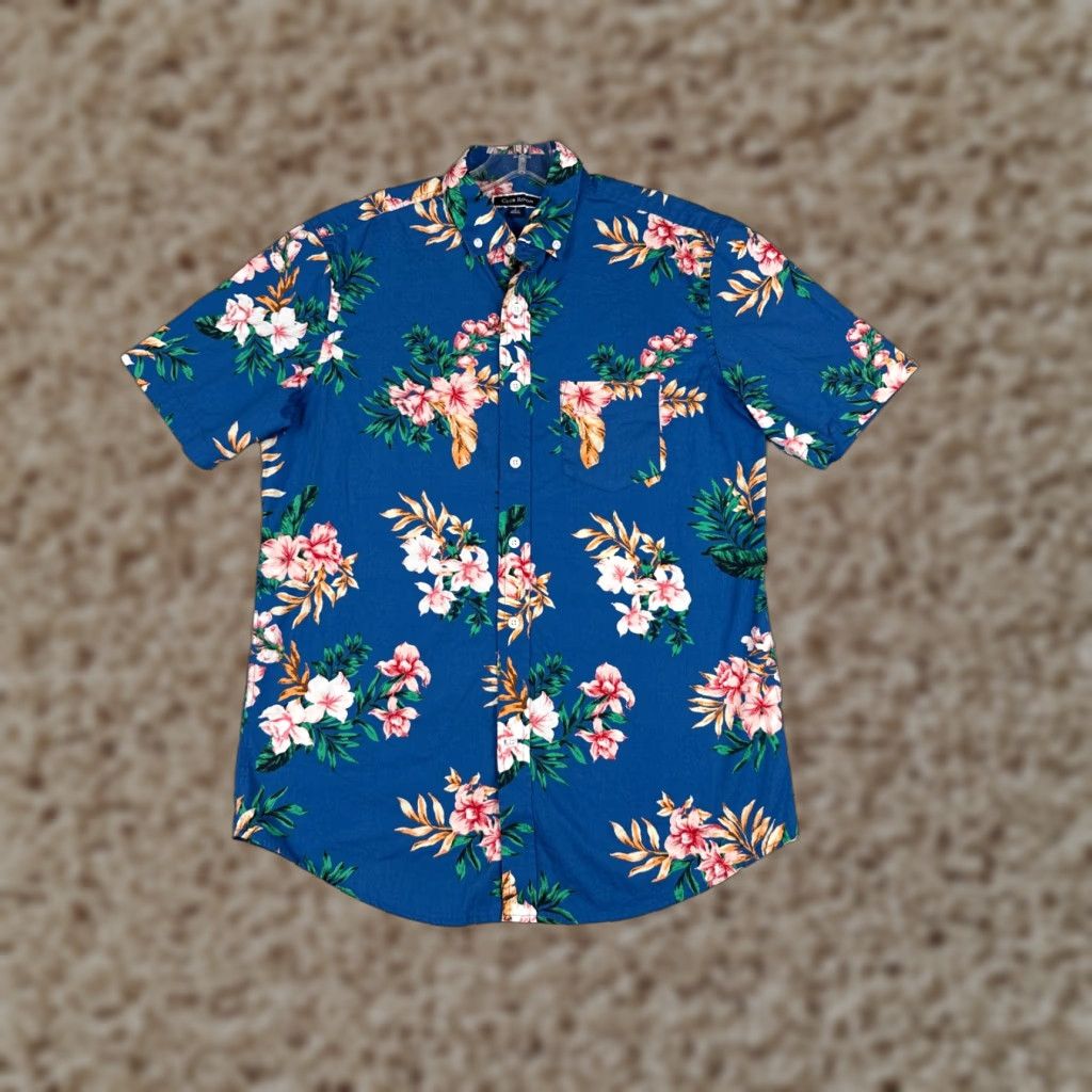Club Room Club Room Shirt Mens Small Blue Floral Hawaiian 100% Cotton Button Up Size US S / EU 44-46 / 1 - 1 Thumbnail