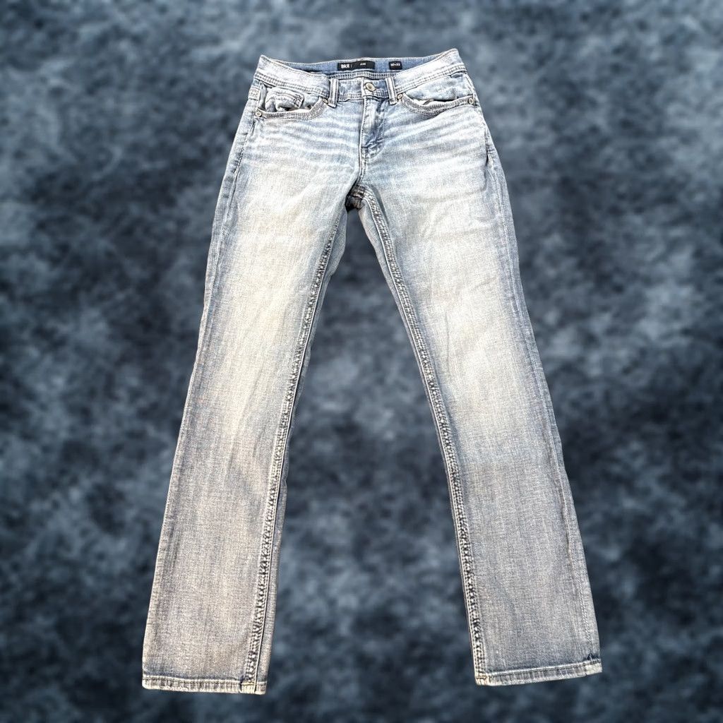 Vintage BKE Alec Jeans Slim Straight 28x31 Light Wash Blue Denim Stretch 5-Pocket Mens Size US 28 / EU 44 - 1 Thumbnail