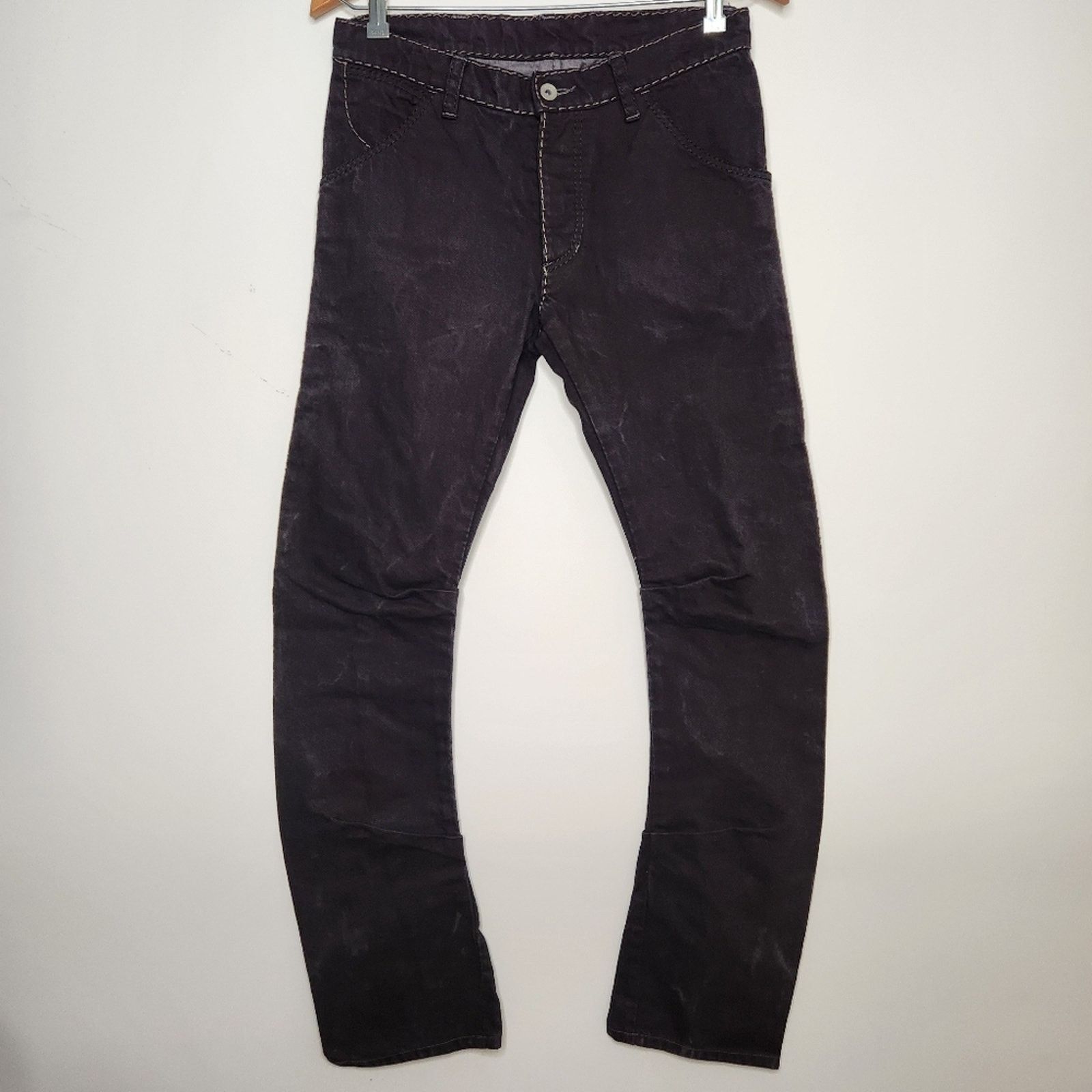 Attachment ATTACHMENT Black Wash Spiral Cut Curved Button Fly Jeans 31 Size US 31 - 1 Thumbnail