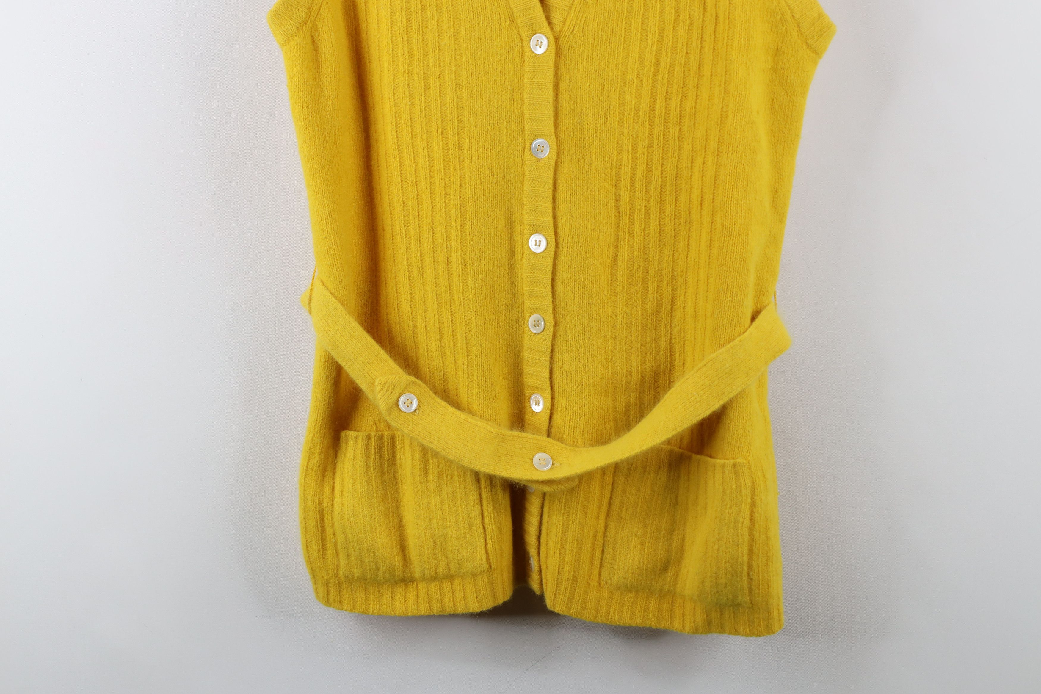 Vintage Vintage 60s Streetwear Lambswool Knit Sweater Vest Yellow Size S / US 4 / IT 40 - 3 Thumbnail