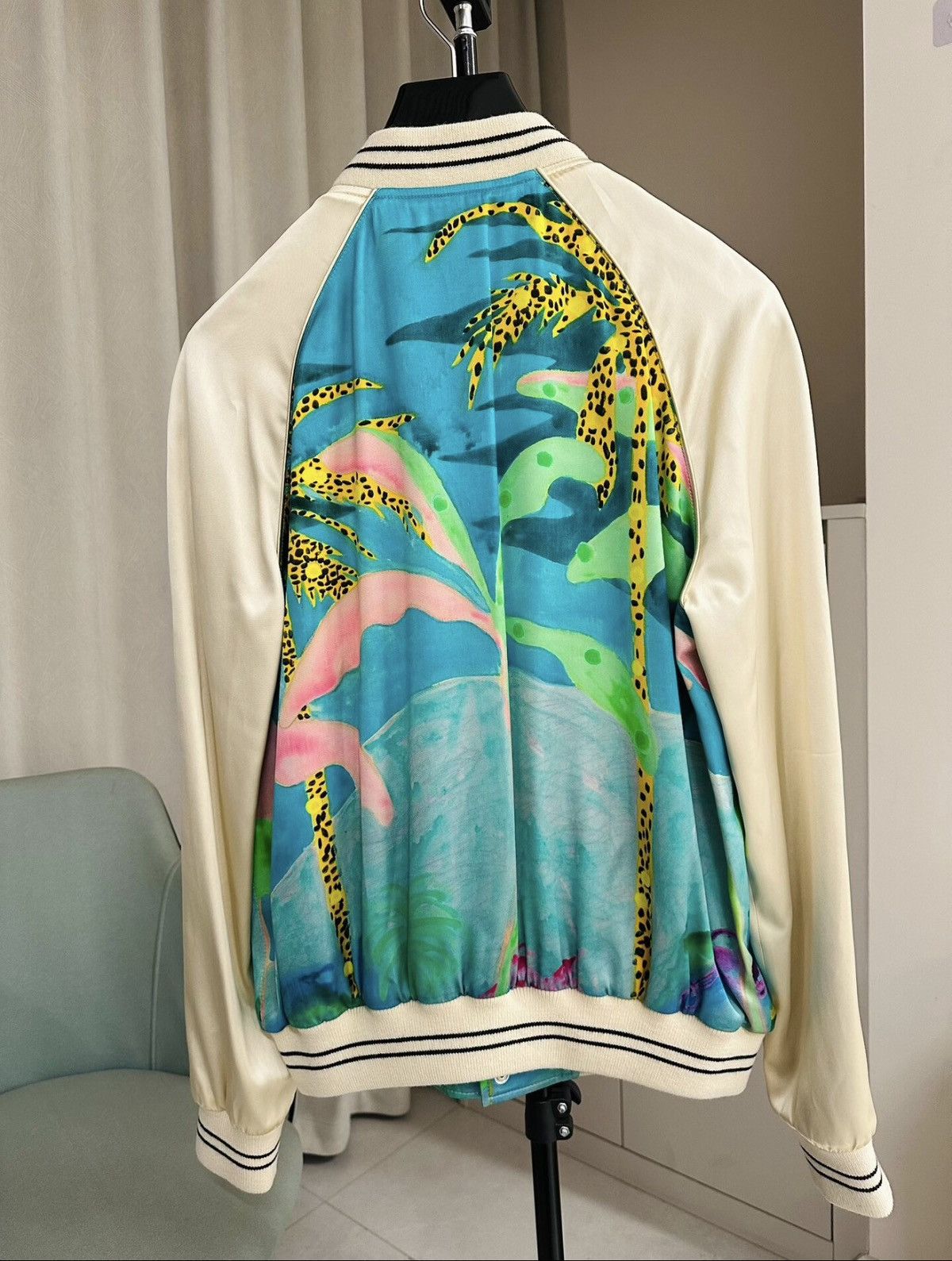 Celine Celine 21SS Tyson Reeder Collaboration Satin Varsity Jacket Size US M / EU 48-50 / 2 - 2 Thumbnail