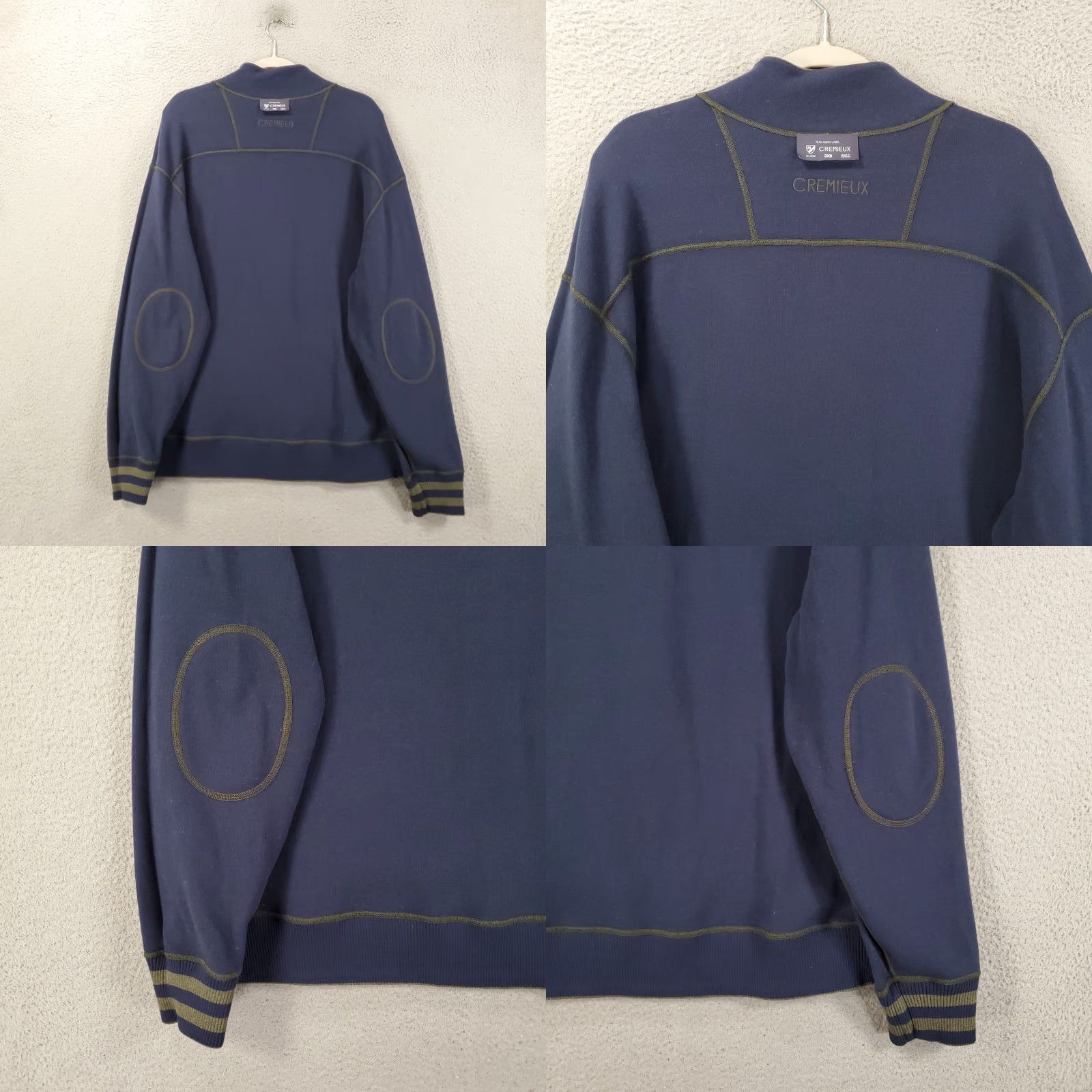 Cremieux VINTAGE New Mens Sweater Big 2X Green Blue Reversible Elbow Pad 1/4 Zip 2XB Pullover NWT Size US XXL / EU 58 / 5 - 11 Thumbnail