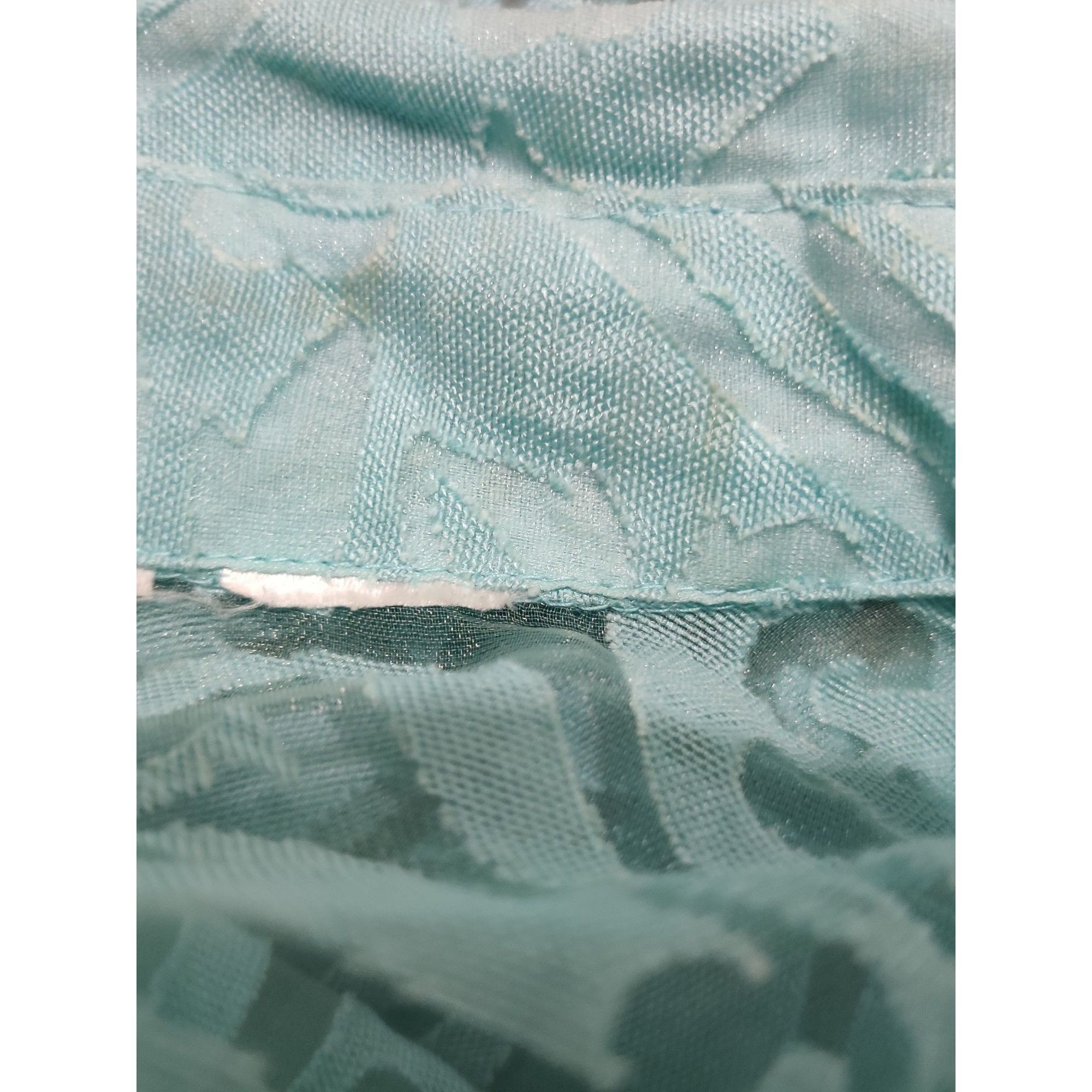Vintage Womenx XL Blouse Turquoise Blue Sheer Burnout Vintage Button Size XL / US 12-14 / IT 48-50 - 8 Thumbnail
