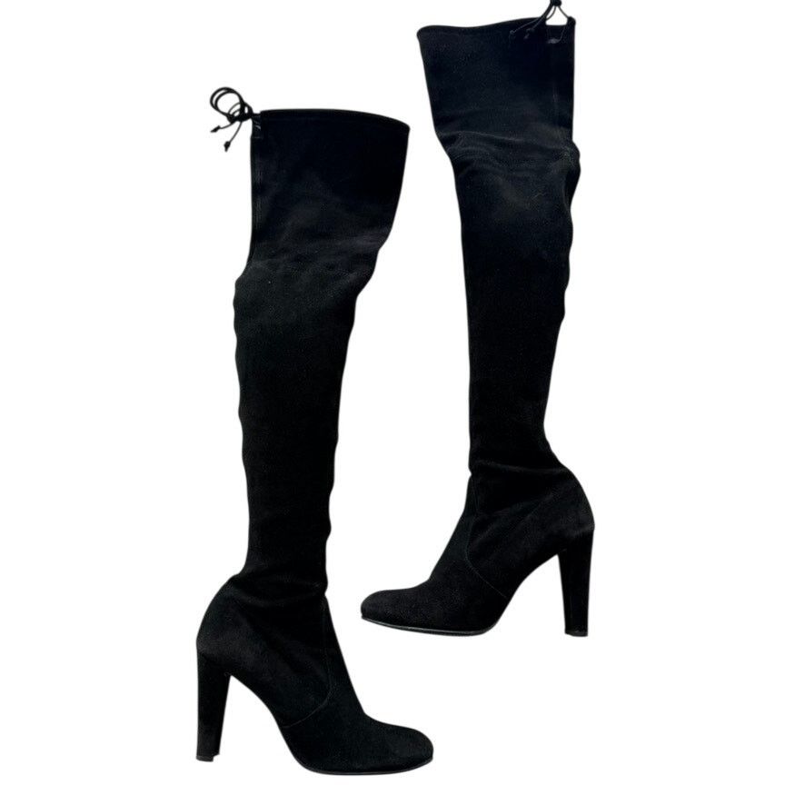 Stuart Weitzman Stuart Weitzman Black Over Knee Stretch Suede Heel Boot 7.5 Size US 7.5 / IT 37.5 - 1 Thumbnail