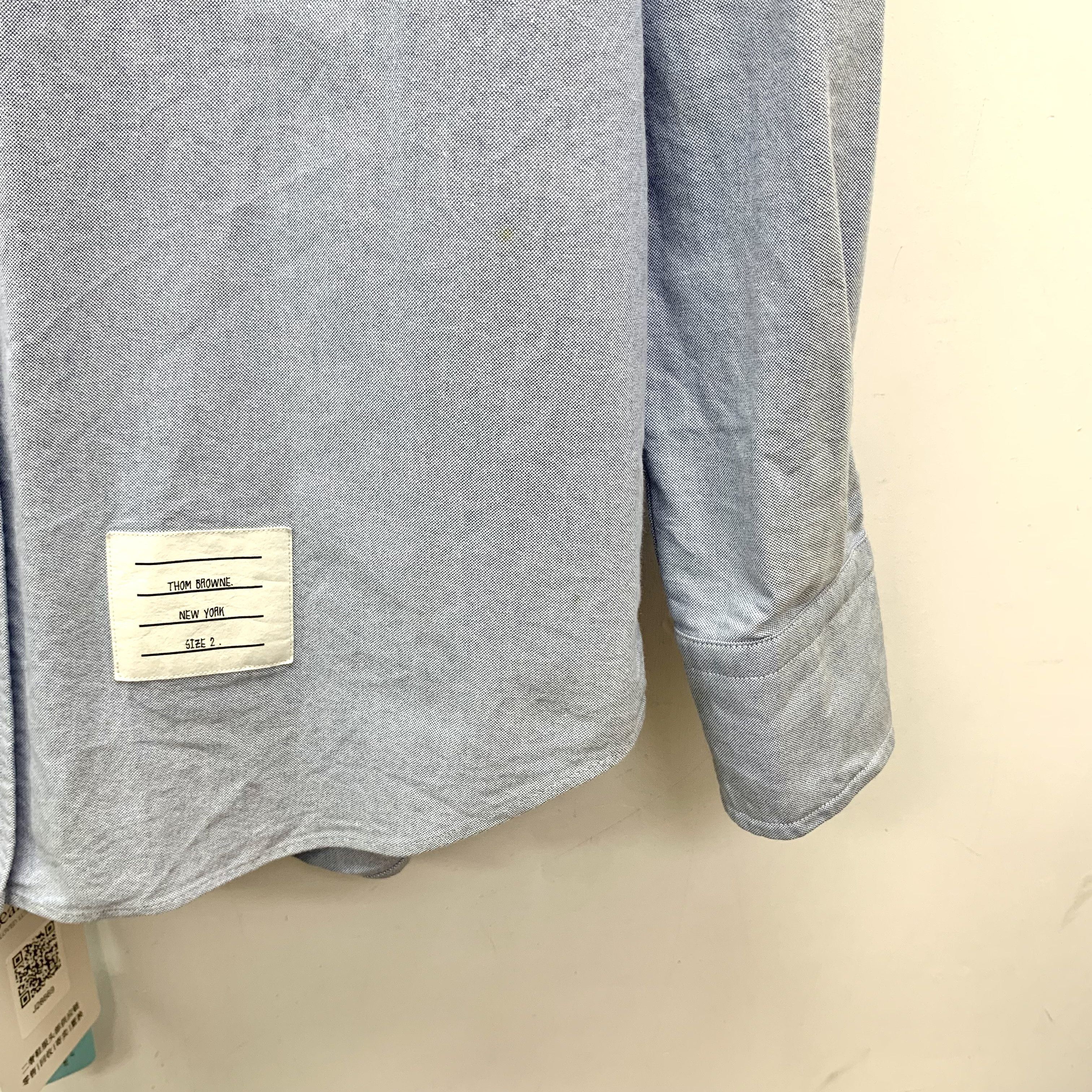 Thom Browne Thom Browne Classic Four-Bar Cotton Shirt Light Blue (M) Size US M / EU 48-50 / 2 - 4 Thumbnail
