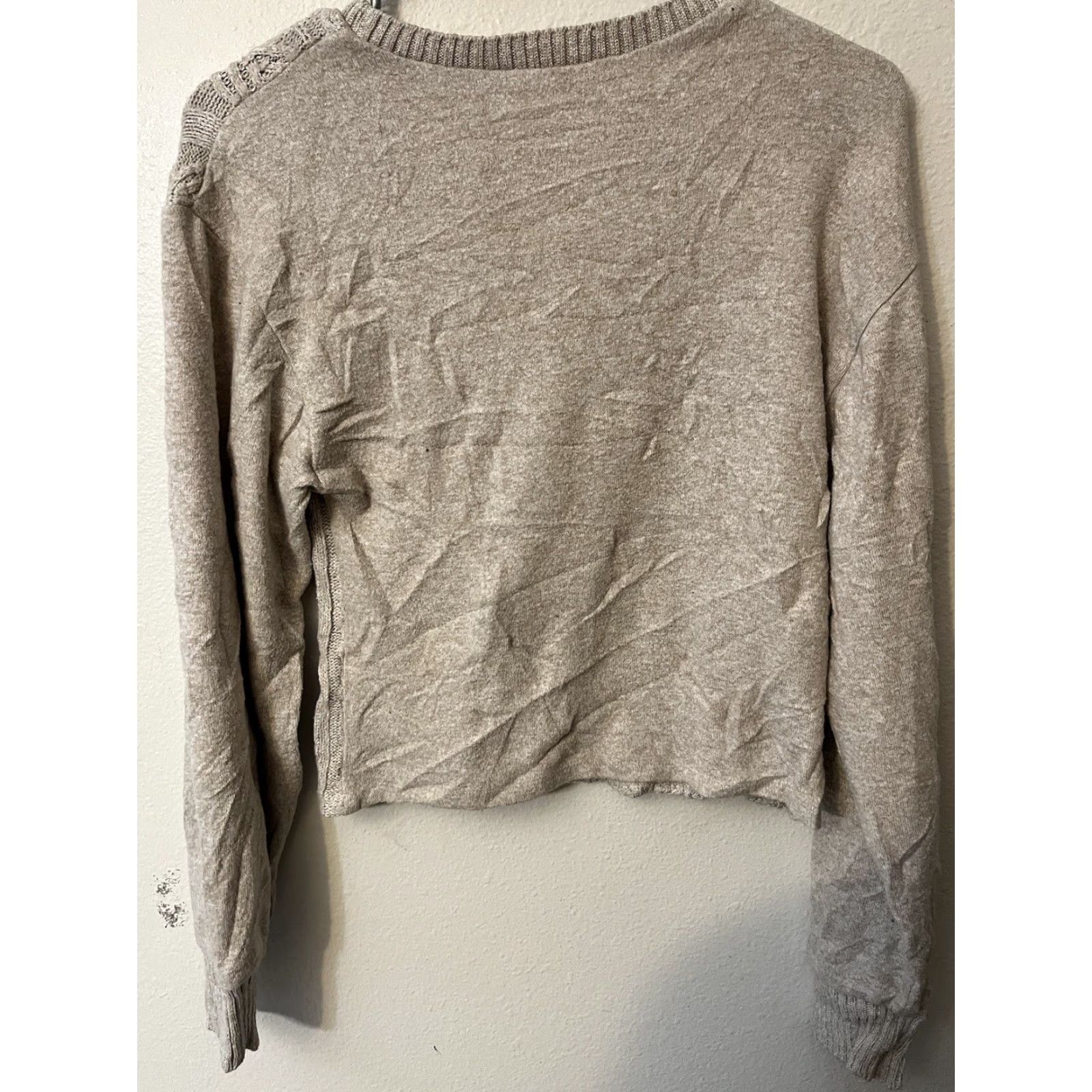 Zara VINTAGE Zara Women Sweater Cable Knit Pullover S Beige Pom Pom 90s Womens Size S / US 4 / IT 40 - 3 Thumbnail