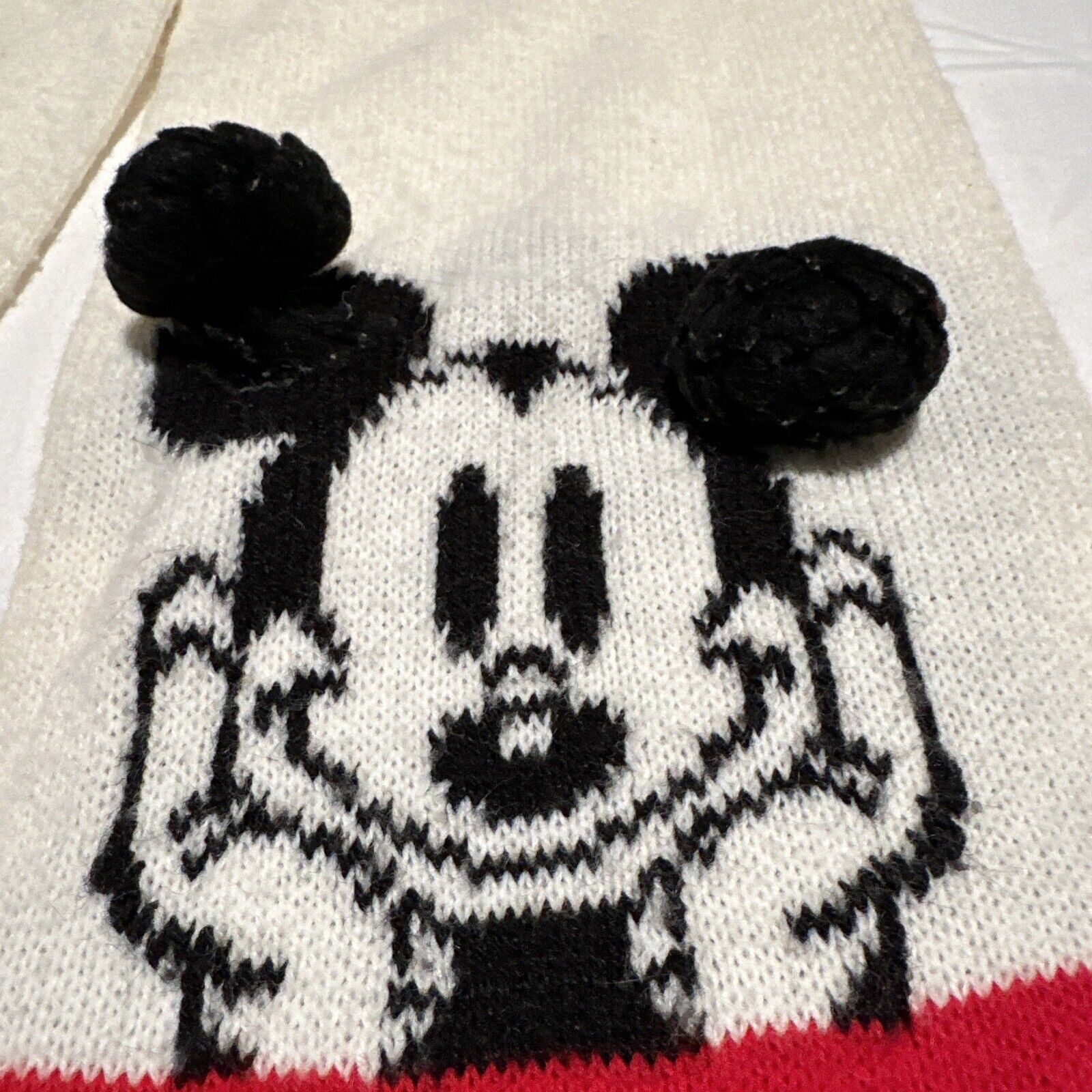 Disney VTG 70s Knitted Fringe Scarf Knitting Mills Mickey Mouse Size ONE SIZE - 4 Thumbnail