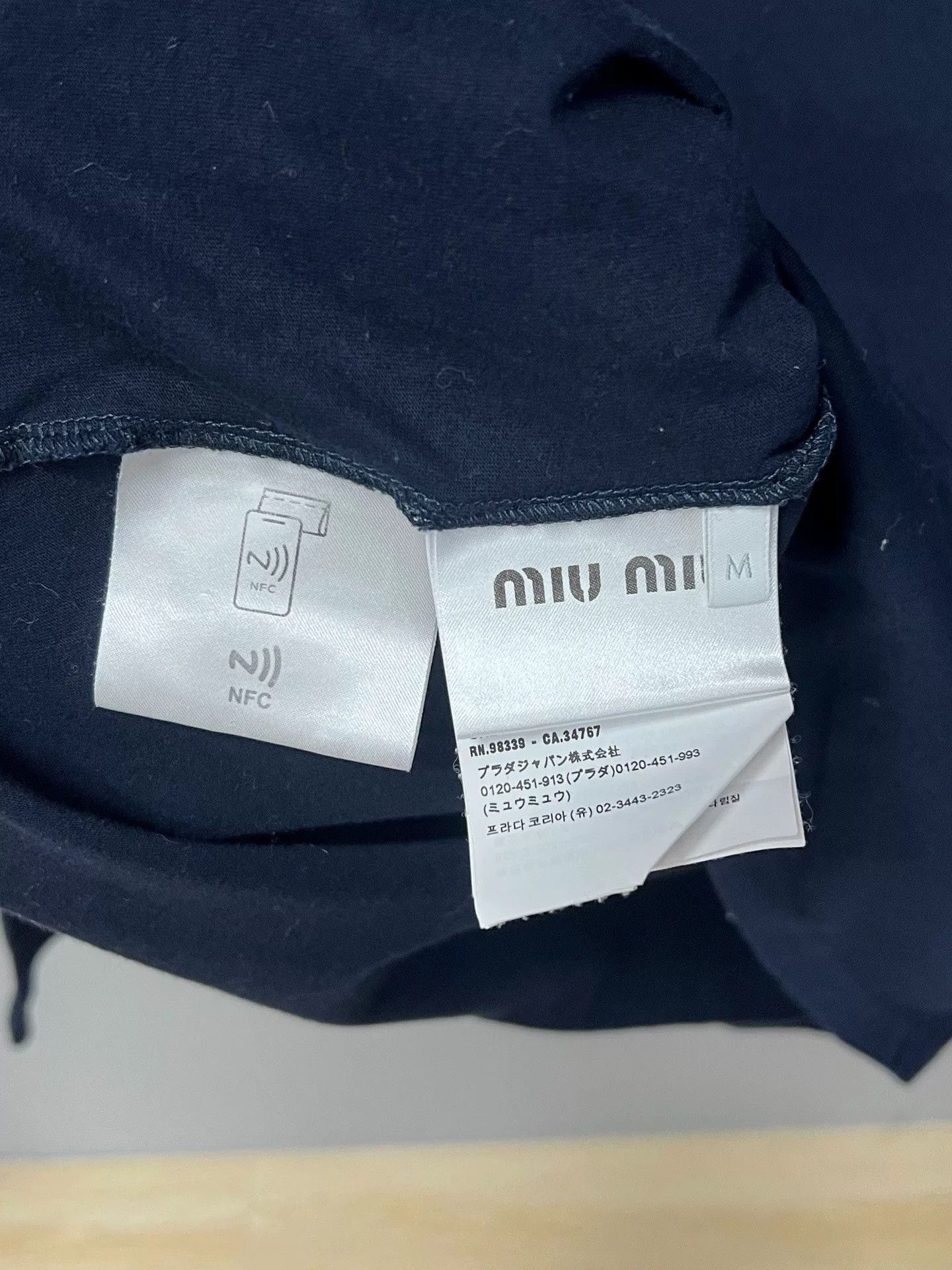 Miu Miu Miu Miu Navy Embroidered Gold Logo Longsleeve Size US S / EU 44-46 / 1 - 4 Thumbnail