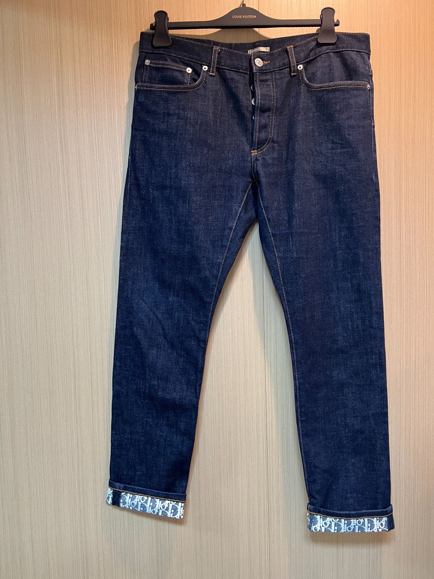 Dior Dior Oblique Monogram Cuff Denim Jeans 33 Size US 33 - 1 Thumbnail