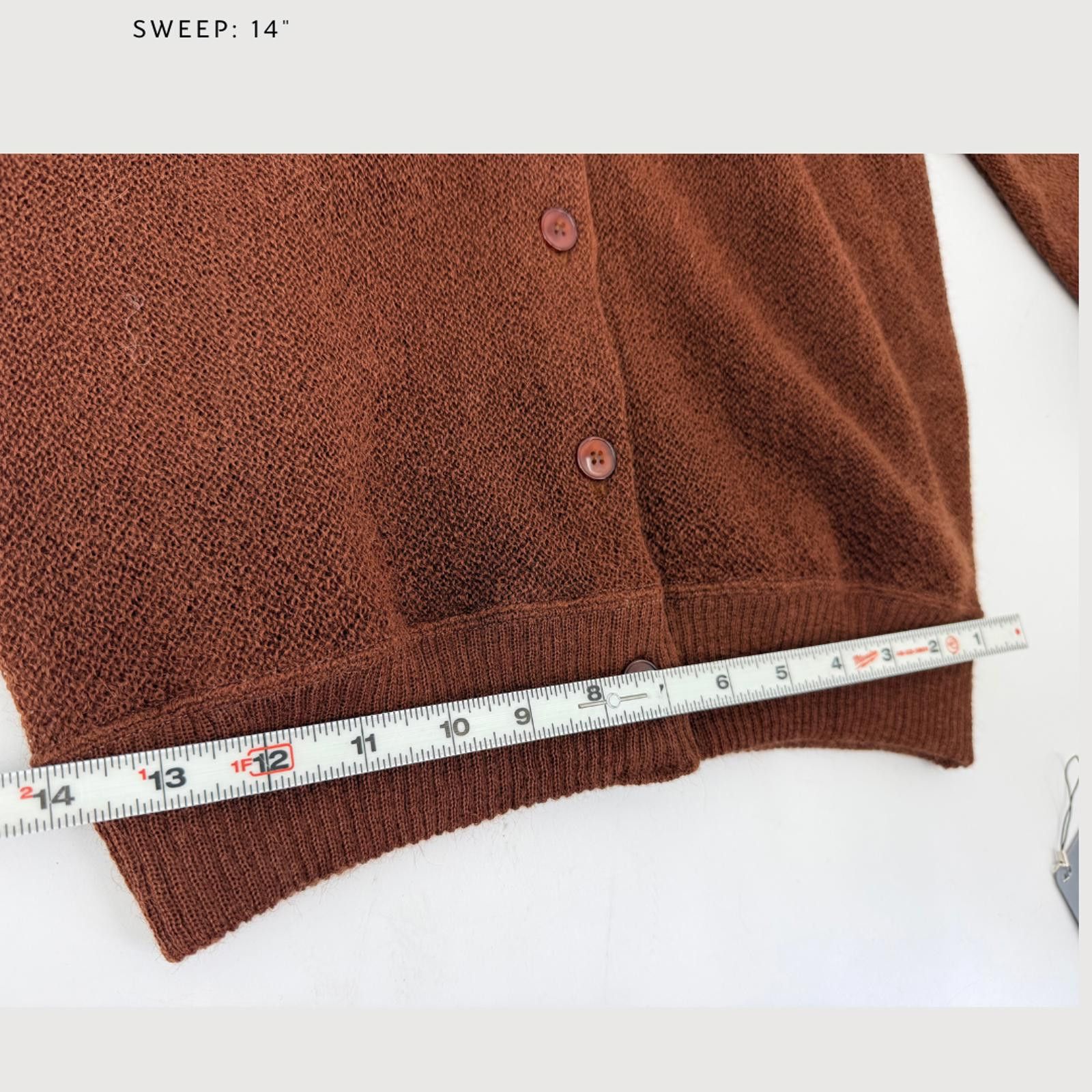 Del Toro Vintage Toroy Mohair Cardigan Brown Wool Knit Size L / US 10 / IT 46 - 8 Thumbnail