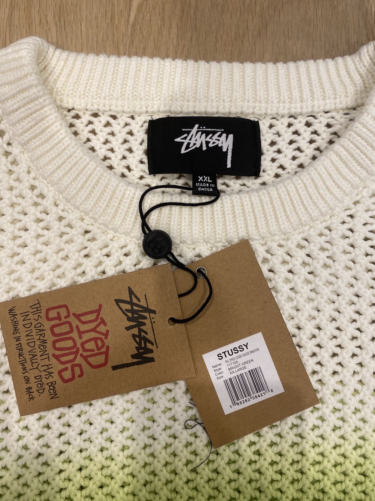 Stussy STUSSY BRIGHT GREEN KNIT SWEATER Size US XXL / EU 58 / 5 - 6 Thumbnail