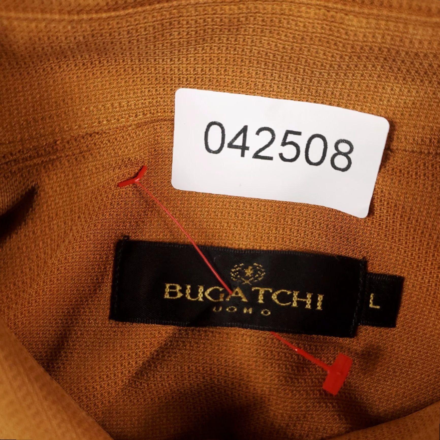 BUGATCHI Bugatchi Uomo Shirt Mens Large Orange Casual Button Up Long Sleeve Size US L / EU 52-54 / 3 - 7 Thumbnail