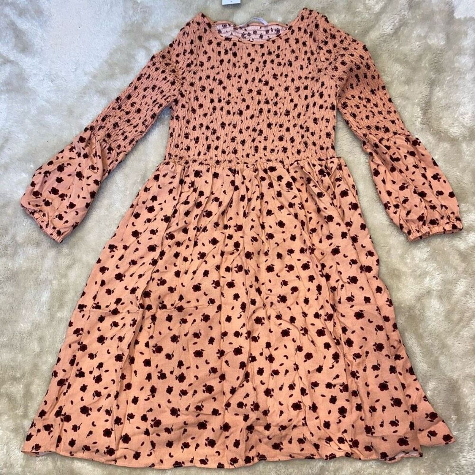 Other Glamorous Coral Animal Dot Smocked Mini Dress | Sz 6, NWT Size M / US 6-8 / IT 42-44 - 2 Thumbnail