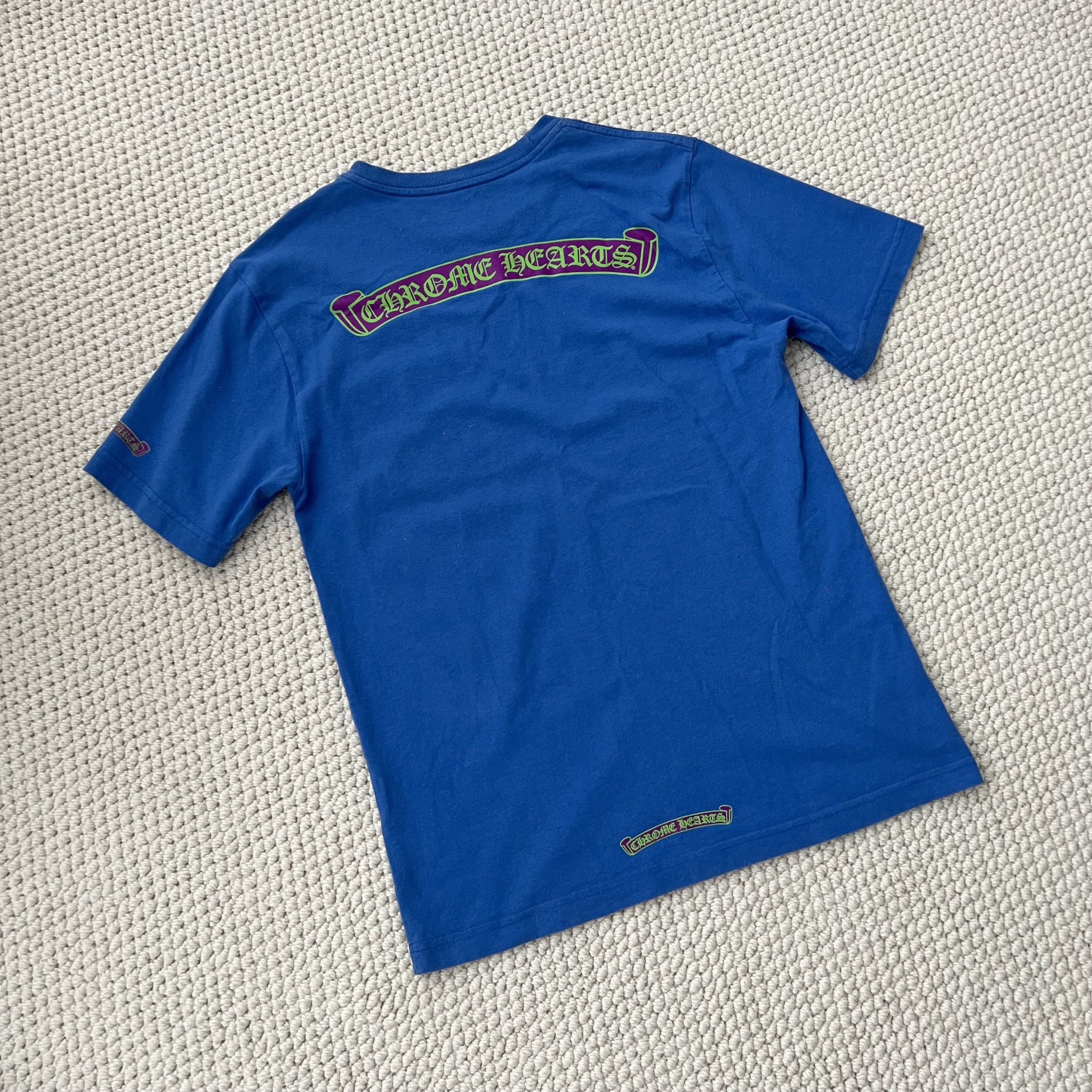 【CHROME HEARTS】CH Logo Tee Blue Chrome Hearts CH Baseball Shirt White/Blue Men's - US