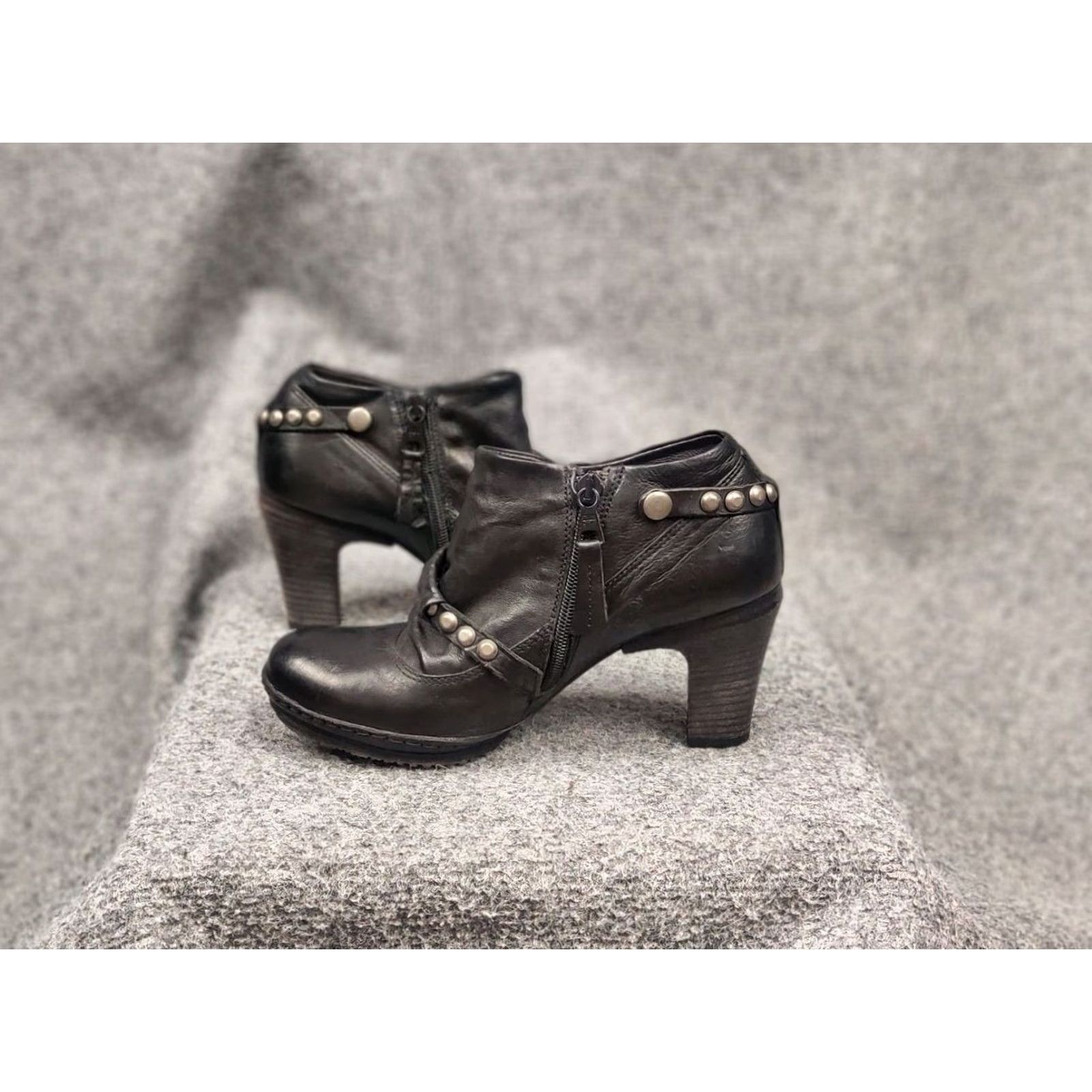 A.S.98 A.S.98 Airstep Heels Black Leather Zip Boots Women's 36 Vintage City Style Block Heel Size US 6 / IT 36 - 5 Thumbnail