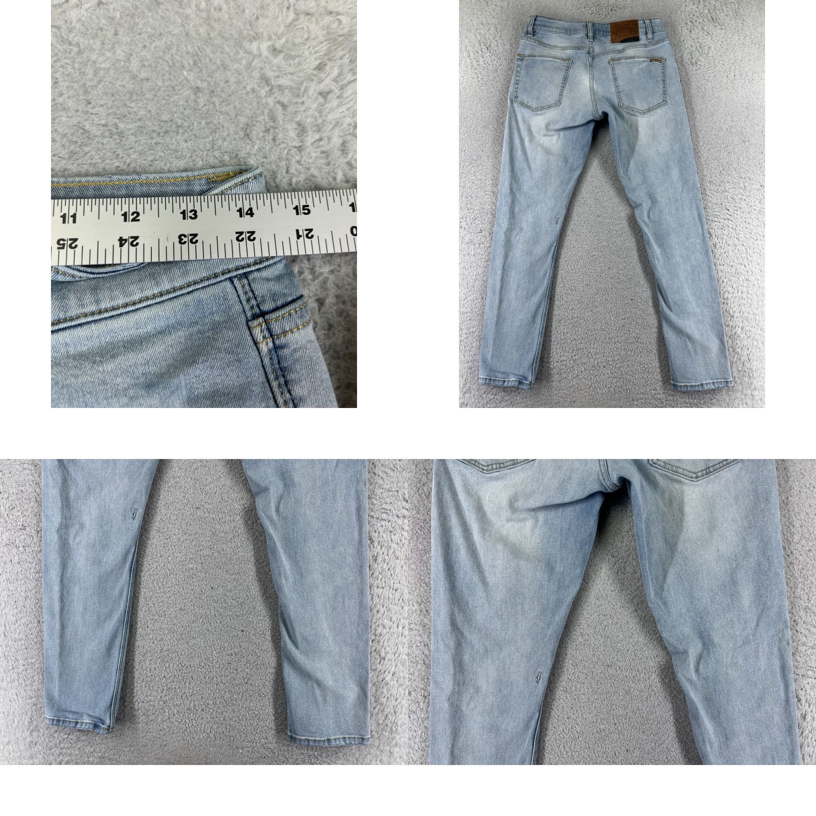 Volcom VINTAGE Volcom Jeans Mens 28 Blue Denim 2X Vorta Slim Tapered Leg Cotton 27x28 Size US 28 / EU 44 - 9 Thumbnail
